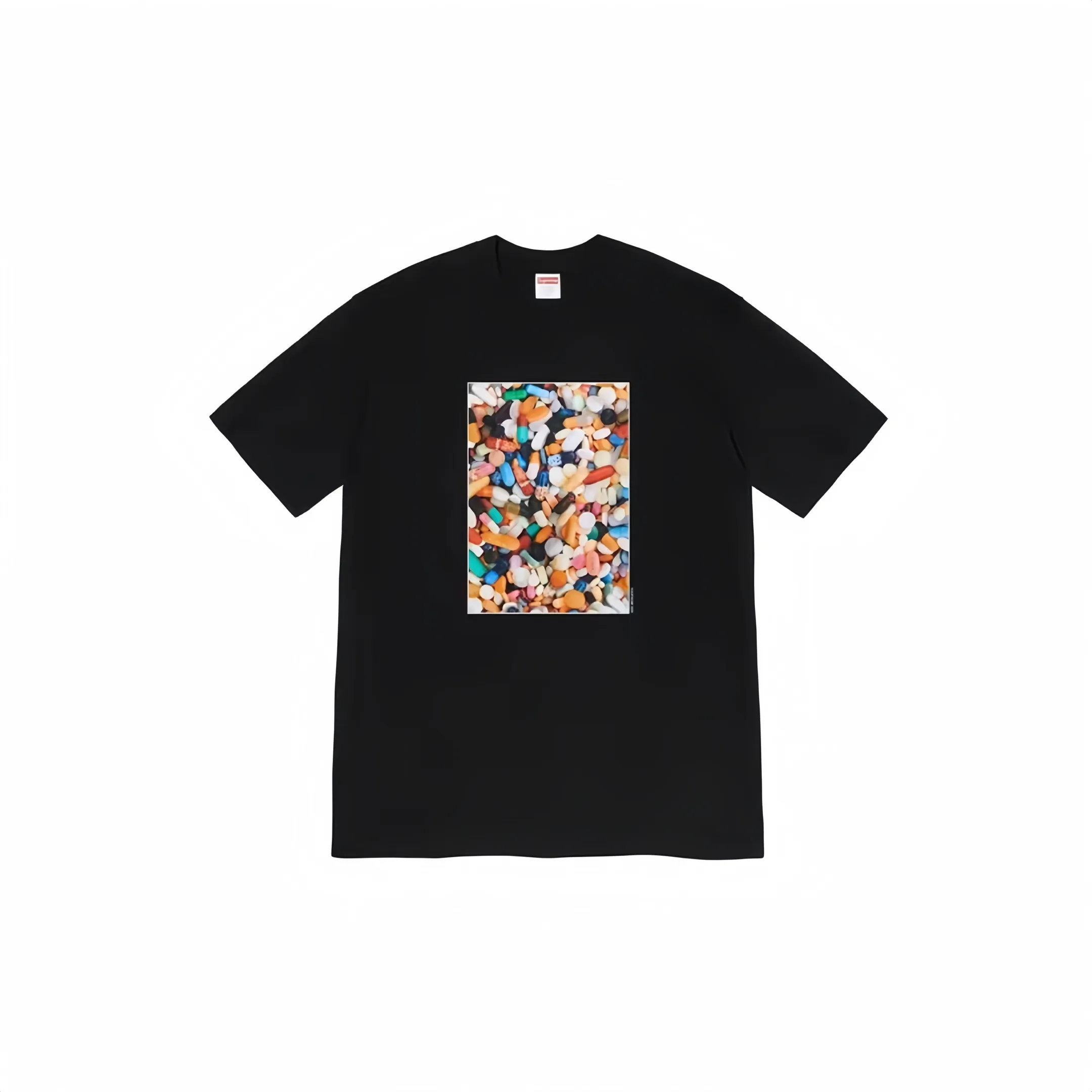 #S14 P110💰 Supreme Week 7 Pills Tee pill tee printed round neck short-sleeved T-shirt. The same style for men and women is made of 260g combed cotton double yarn. From fabrics to accessories, all three standards are complete and follow ZP. Imported Matsui company's slurry printing will never crack. The whole piece is made of three-needle five-thread technology. The collar-shoulder seam-sleeve seam is double-lined, which looks more three-dimensional and textured.) The same process as the original version, classic version Feel free to compare zp. The whole piece adopts three-needle five-thread craftsmanship (neckline-shoulder seam-sleeve seam double thread, which looks more three-dimensional and textured). It has the same craftsmanship as the original original, classic version. Color: brown, gray, white, navy blue, black. Size: S M L XL XXL