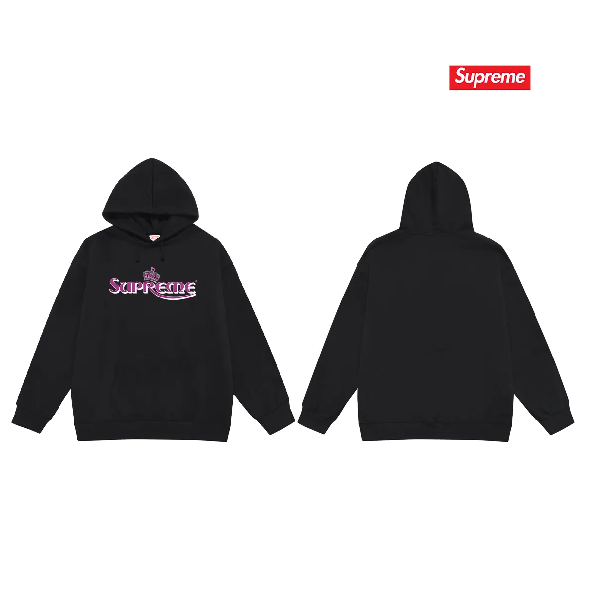 Style number S2223 #terry P160💰 Velvet P170💰 SupSS23 WEEK18 series CROWN TEE letter printed hooded sweatshirt Made of 400g large terry 430g silver fox velvet (drop shoulder large version) fabric, soft texture and no pilling Imported environmentally friendly printing glue The pattern is bright and three-dimensional Quality 💥Same style for men and women The upper body is trendy Color: black white Gray Size: S M L XL XXL