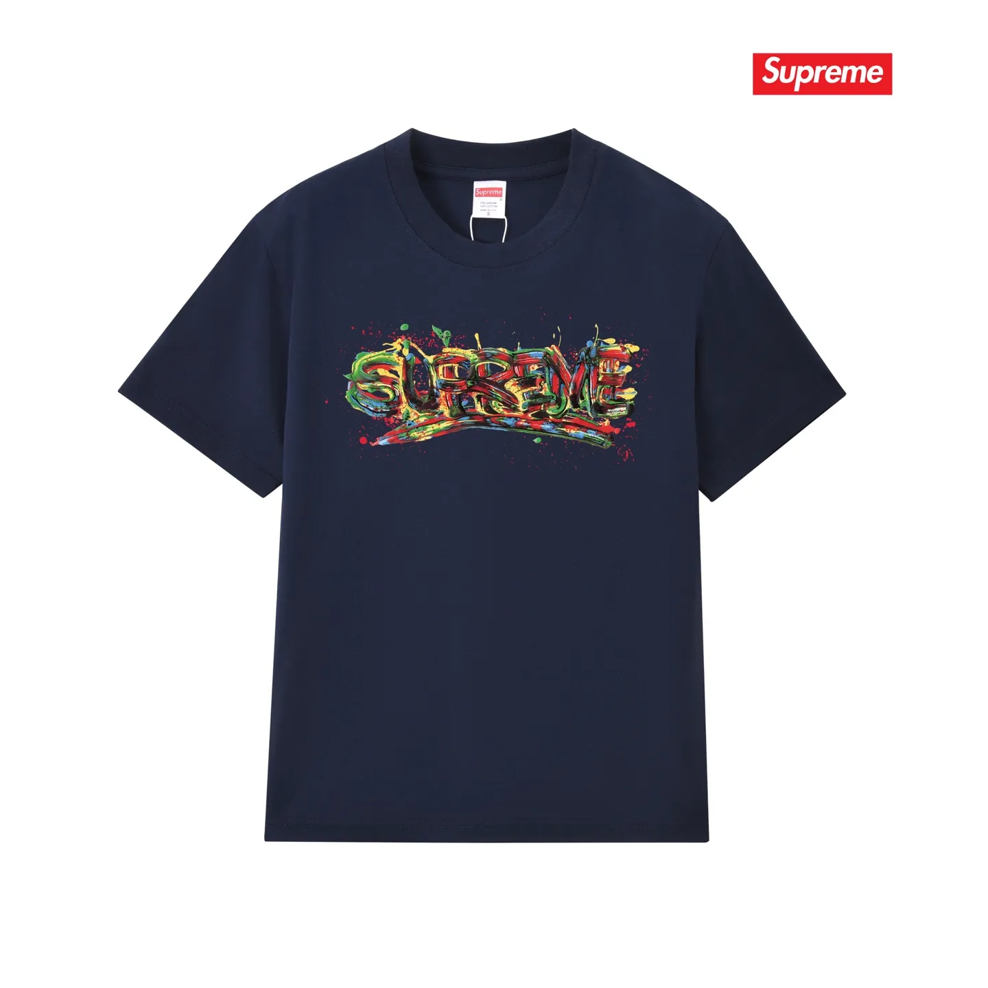 S224 P110💰 Sup 70SS Paint Logo Tee Season Spray Paint Graffiti Short-sleeved colorful font T-shirt Loose and loose fit Made of 260g combed cotton double yarn All three standards from fabrics to accessories are complete and follow ZP Imported Matsui Company slurry printing will never crack The whole piece adopts three-needle five-thread technology (collar-shoulder seam-sleeve seam double line, looks more three-dimensional and textured) The same process as the authentic original, classic version Feel free to compare zp. The whole piece adopts three-needle five-thread craftsmanship (neckline-shoulder seam-sleeve seam double thread, which looks more three-dimensional and textured). It has the same craftsmanship as the original original, classic version. Color: black, white, light gray, pink, navy. Size: S M L XL XXL