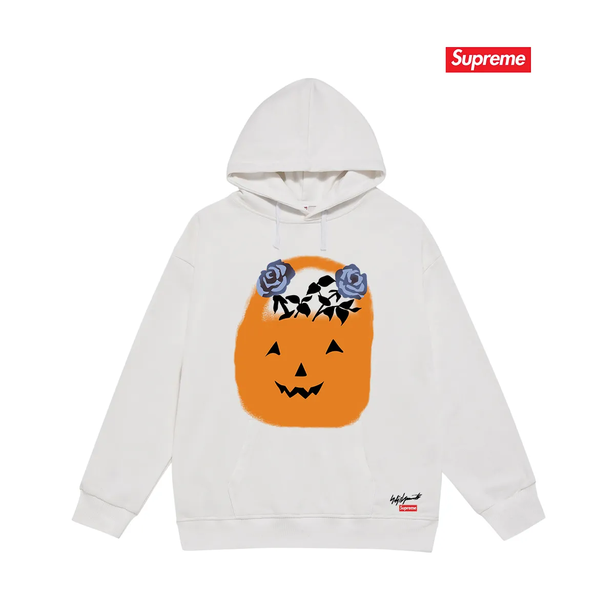 Style No. S2044 #terry P160💰 Velvet P170💰 Supreme FW22 Week 4 x Yohji Yamamoto co-branded hooded sweatshirt Made of 400g large terry 430g silver fox velvet (drop shoulder large version) fabric, soft texture and non-pilling, imported environmentally friendly printing glue, bright and three-dimensional pattern, quality 💥Same style for men and women, the upper body is trendy Color: Black White Gray Size: S M L XL XXL