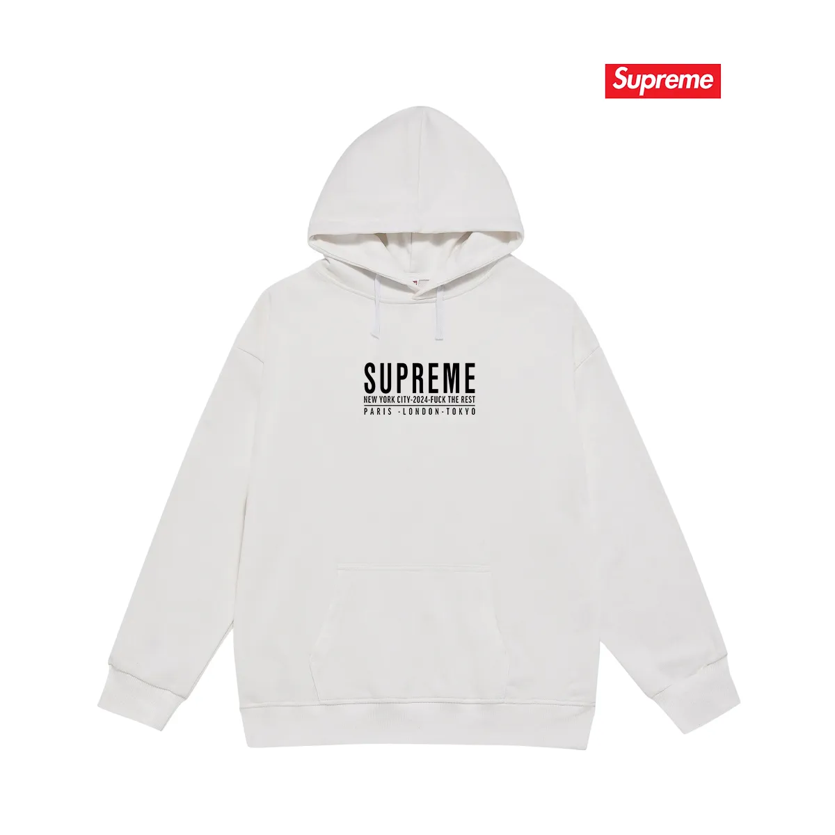 Style No. S2152 #terry P160💰 Velvet P170💰 Sup SS24 summer T-shirt with logo letter printing on the chest hooded sweatshirt Made of 400g large terry 430g silver fox velvet (drop shoulder large version) fabric, soft texture and non-pilling Imported environmentally friendly printing glue, bright and three-dimensional pattern, quality 💥same style for men and women, the upper body is trendy Color: black white gray Size: S M L XL XXL