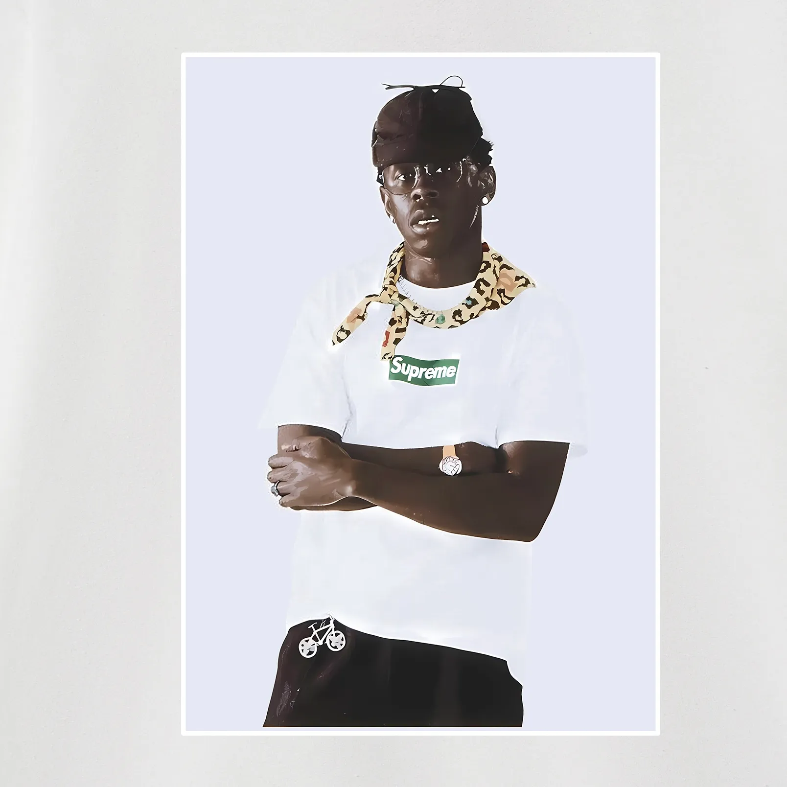 Style No. S2084 #terry P160💰 Velvet P170💰 Supreme FW24 Tyler The Creator Tee portrait print hooded sweatshirt Made of 400g large terry 430g silver fox velvet (off-shoulder large version) fabric, soft texture and no pilling Imported environmentally friendly printing glue The pattern is bright and three-dimensional Quality 💥Same style for men and women The upper body is trendy Color: black white gray Size: S M L XL XXL