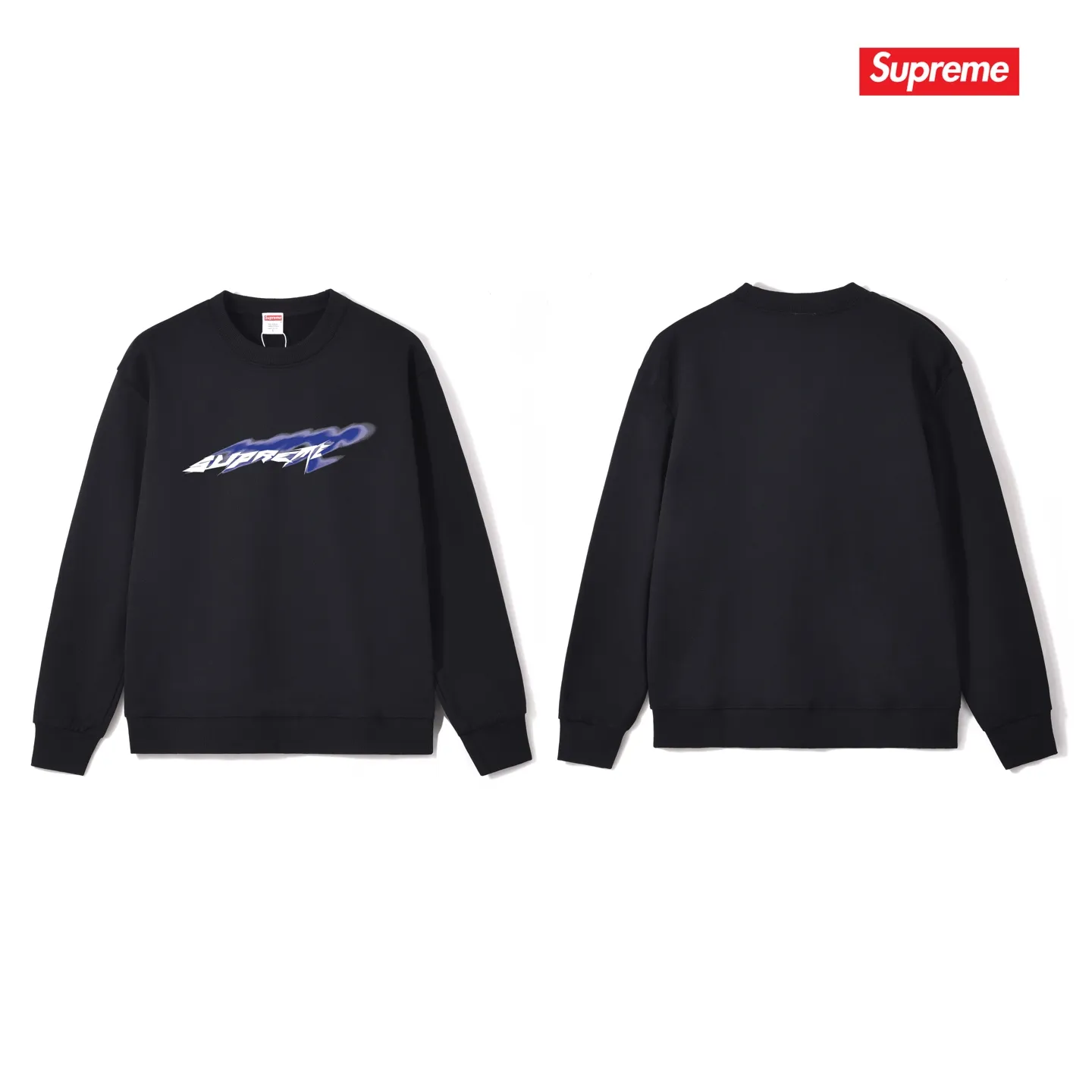 Style No. S1017 #terry p150💰 Velvet 160💰 Supreme Week 1 Wind Tee Wind Shadow Logo Sports Round Neck Sweater Made of 400g large terry (drop shoulder large version) fabric, soft and non-pilling texture, imported environmentally friendly printing glue, bright and three-dimensional pattern, quality 💥unisex style, trendy upper body, color: black, white, gray, size: S M L XL XXL