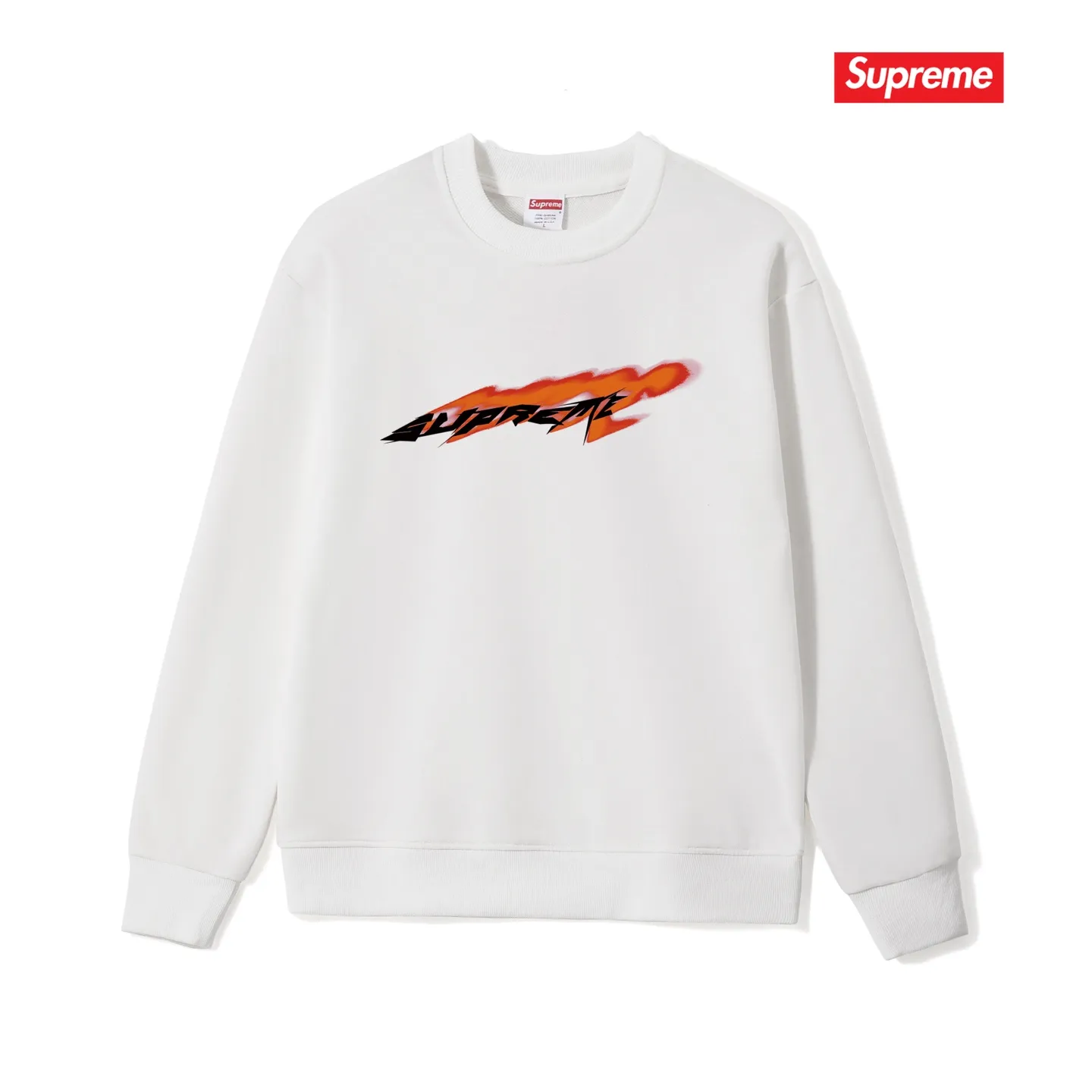 Style No. S1017 #terry p150💰 Velvet 160💰 Supreme Week 1 Wind Tee Wind Shadow Logo Sports Round Neck Sweater Made of 400g large terry (drop shoulder large version) fabric, soft and non-pilling texture, imported environmentally friendly printing glue, bright and three-dimensional pattern, quality 💥unisex style, trendy upper body, color: black, white, gray, size: S M L XL XXL