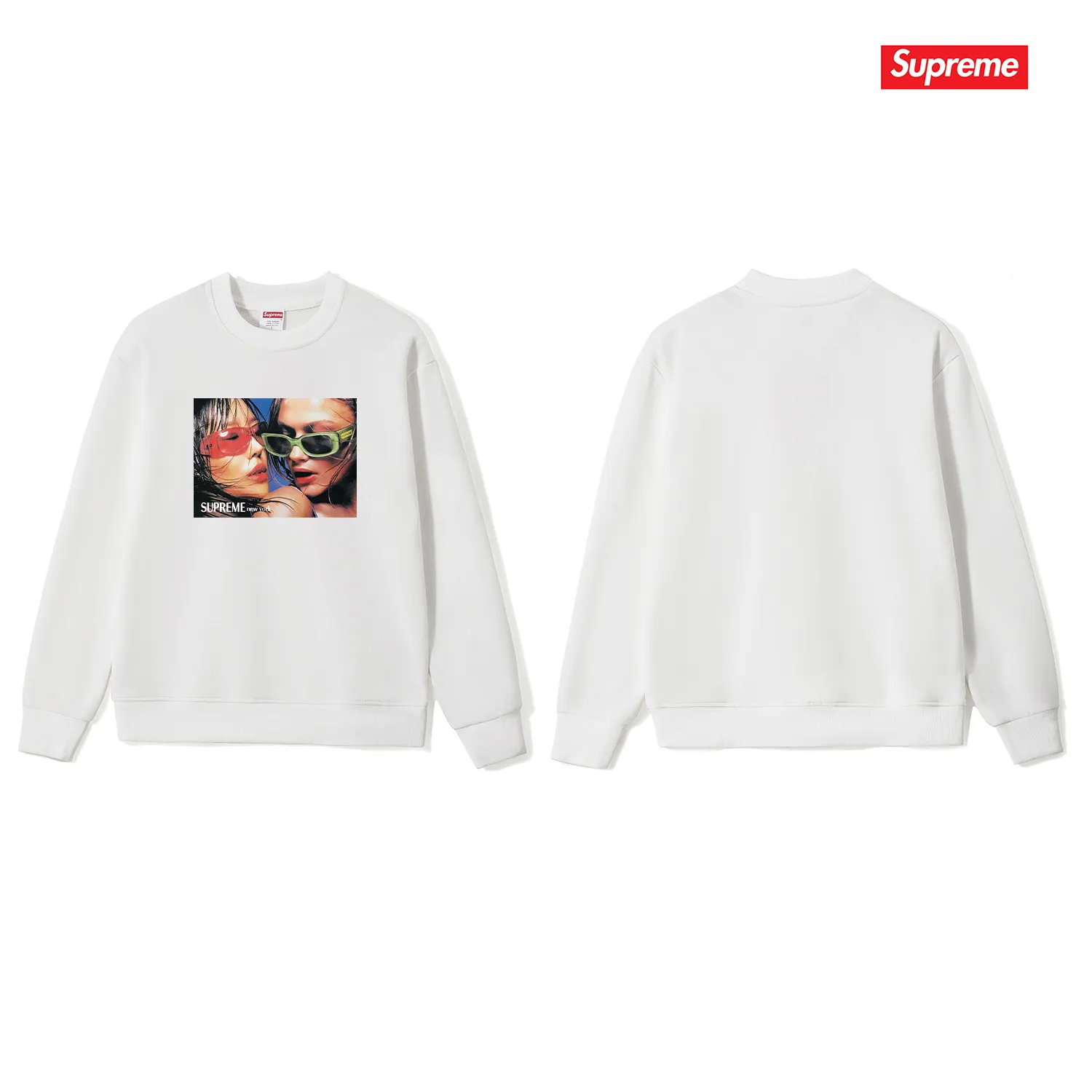 Style No. S1102 #terry p150💰 Velvet 160💰 Supreme SS23 Week9 EYEWEARTEE character print round neck sweatshirt Made of 400g large terry (drop shoulder large version) fabric, soft texture and no pilling Imported environmentally friendly printing glue The pattern is bright and three-dimensional Quality💥Same style for men and women The upper body is trendy Color: black white gray Size: S M L XL XXL