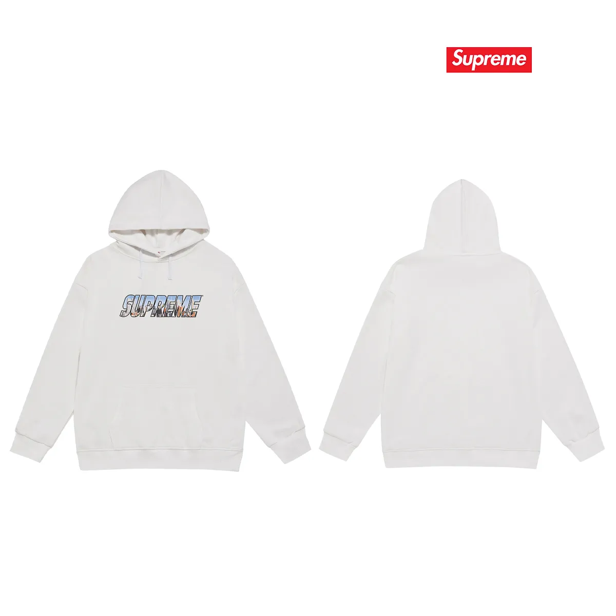 Style No. S2065 #terry P160💰 Velvet P170💰 Supreme FW23 Autumn and Winter Series WEEK1 GOTHAM TEE Gotham City Letters Logo Hooded Sweatshirt Made of 400g large terry 430g silver fox velvet (drop shoulder large version) fabric, soft texture and no pilling, imported environmentally friendly printing glue, bright and three-dimensional patterns, high quality 💥same style for men and women, the upper body is trendy Color: Black White Gray Size: S M L XL XXL