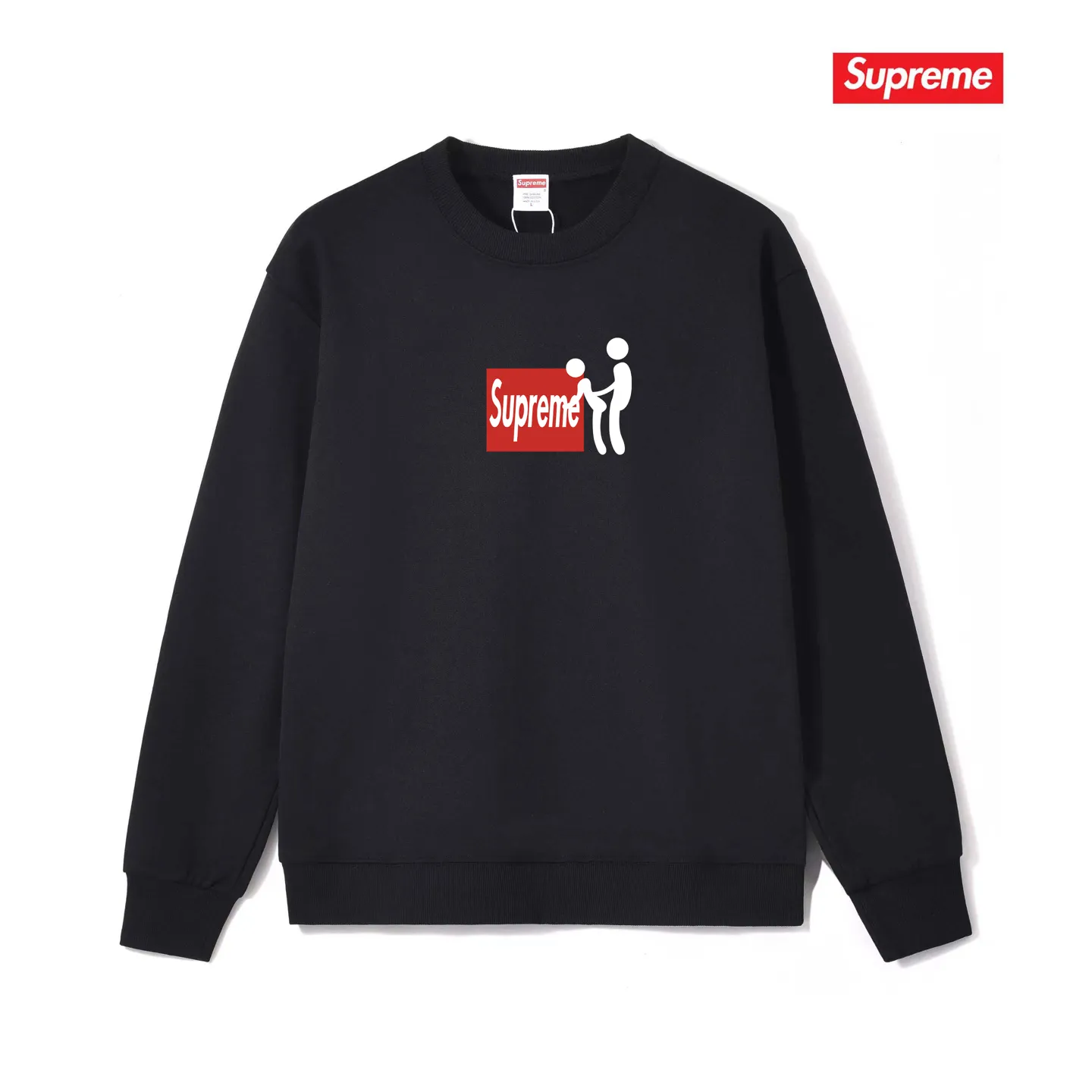 Style number S1211 #terryp150💰 Plush 160💰 SupFW25 style Funny box logo round neck sweatshirt Made of 400 grams of large terry (drop shoulder large version) fabric, soft texture and no pilling Imported environmentally friendly printing glue The pattern is bright and three-dimensional Quality💥Same style for men and women The upper body is trendy Color: black white gray Size: S M L XL XXL