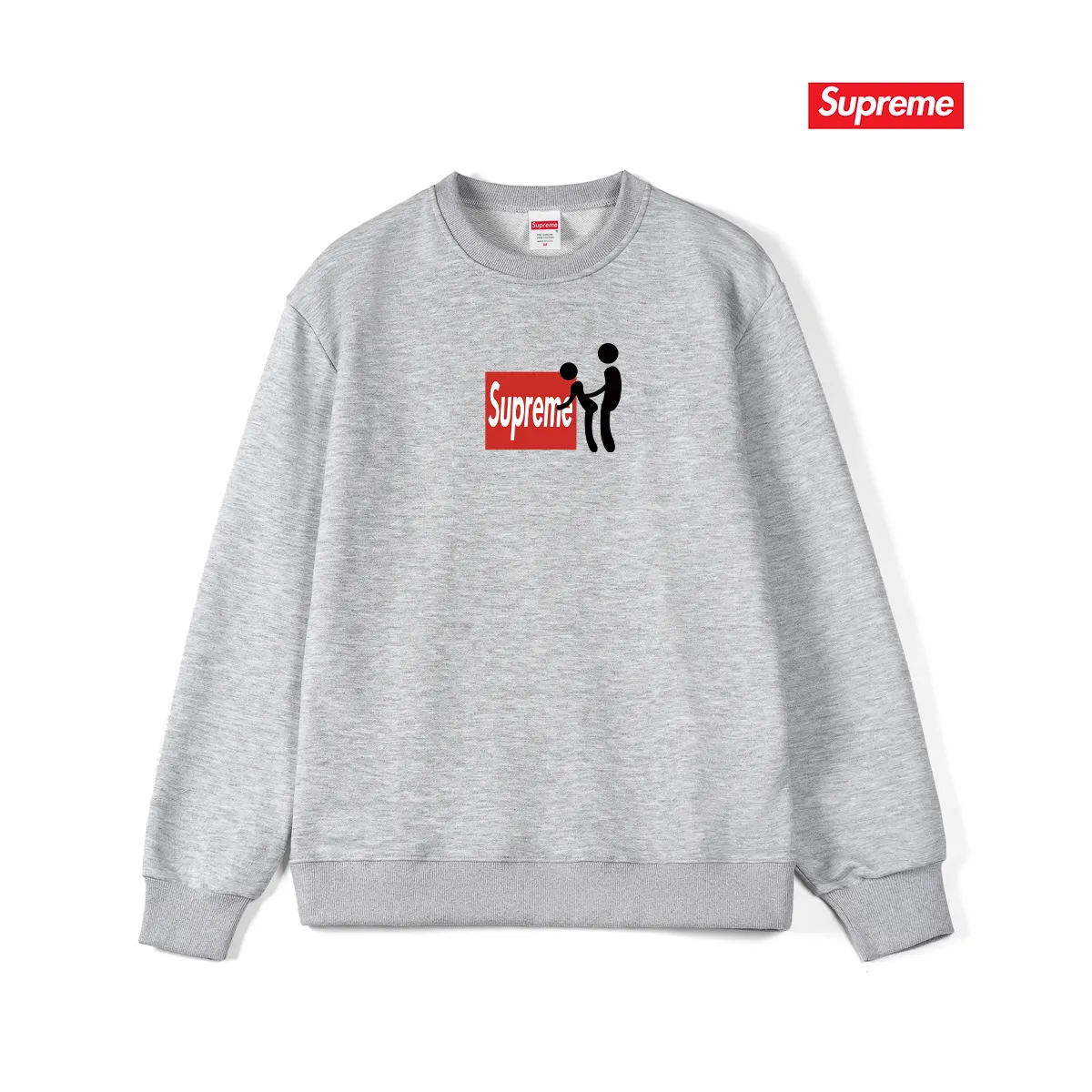 Style number S1211 #terryp150💰 Plush 160💰 SupFW25 style Funny box logo round neck sweatshirt Made of 400 grams of large terry (drop shoulder large version) fabric, soft texture and no pilling Imported environmentally friendly printing glue The pattern is bright and three-dimensional Quality💥Same style for men and women The upper body is trendy Color: black white gray Size: S M L XL XXL
