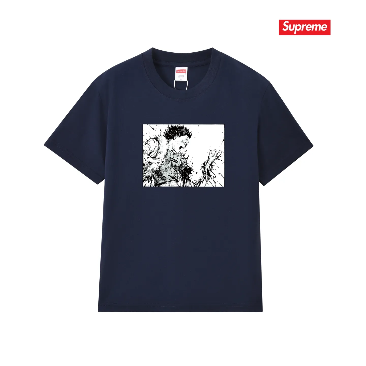 S252 P110💰 SUP AKIRA ARM TEE bogo Akira broken arm black and white comic print short-sleeved T-shirt. Loose fit. Made of 260g combed cotton double yarn. From fabric to accessories, all three standards are complete and follow ZP. Imported Matsui Company's slurry printing will never crack. The whole piece adopts three-needle five-thread technology. The neckline-shoulder seam-sleeve seam is double-lined, which looks more three-dimensional and textured. The same process as the original version, classic version Feel free to compare zp. The whole piece adopts three-needle five-thread craftsmanship (neckline-shoulder seam-sleeve seam double thread, which looks more three-dimensional and textured). It has the same craftsmanship as the original original, classic version. Color: black, white, light gray, pink, navy. Size: S M L XL XXL