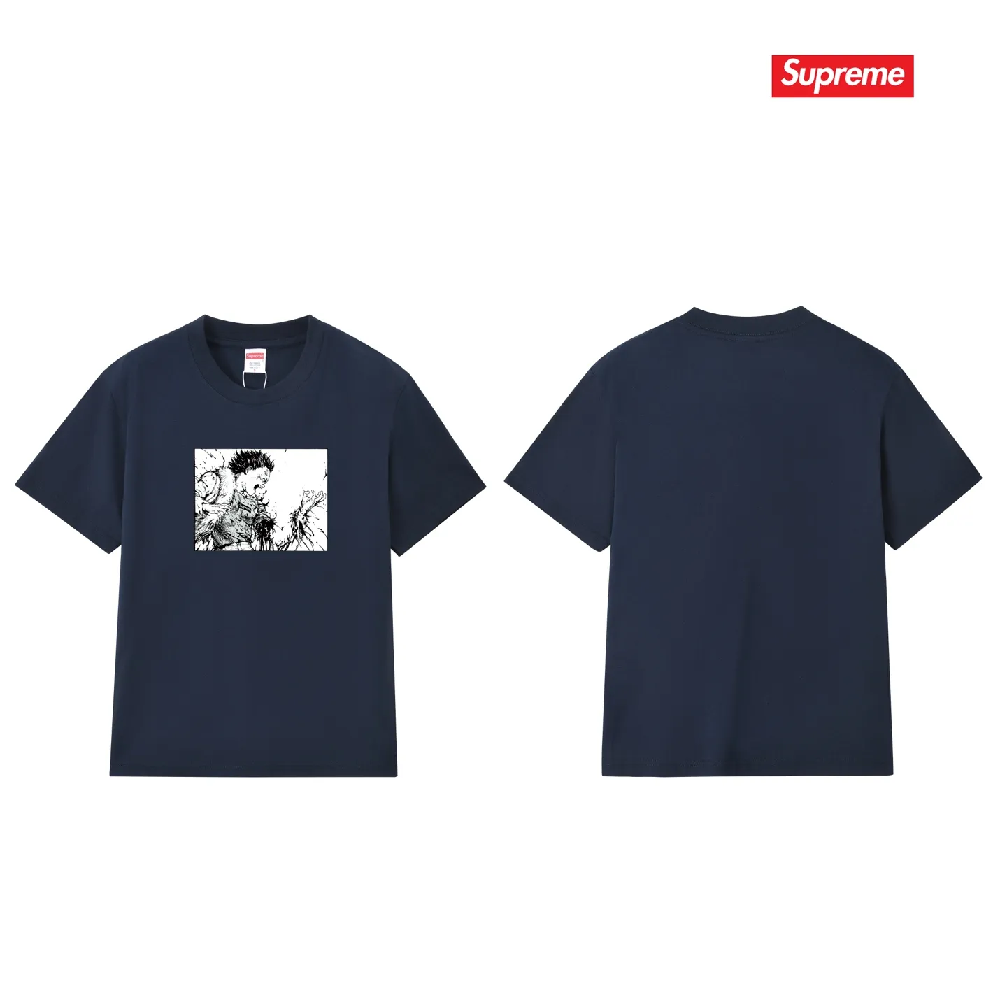 S252 P110💰 SUP AKIRA ARM TEE bogo Akira broken arm black and white comic print short-sleeved T-shirt. Loose fit. Made of 260g combed cotton double yarn. From fabric to accessories, all three standards are complete and follow ZP. Imported Matsui Company's slurry printing will never crack. The whole piece adopts three-needle five-thread technology. The neckline-shoulder seam-sleeve seam is double-lined, which looks more three-dimensional and textured. The same process as the original version, classic version Feel free to compare zp. The whole piece adopts three-needle five-thread craftsmanship (neckline-shoulder seam-sleeve seam double thread, which looks more three-dimensional and textured). It has the same craftsmanship as the original original, classic version. Color: black, white, light gray, pink, navy. Size: S M L XL XXL