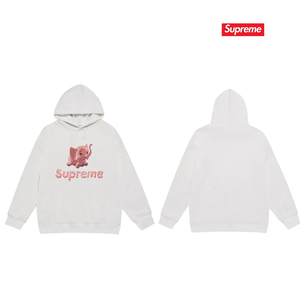 Style No. S2228 #Terry P160💰 Plus Velvet P170💰 Sup Elephant Little Elephant Couple Hooded Sweatshirt Made of 400g large terry 430g silver fox velvet (drop shoulder large version) fabric, soft texture and no pilling Imported environmentally friendly printing glue The pattern is bright and three-dimensional Quality 💥Same style for men and women The upper body is trendy Color: black white gray Size: S M L XL XXL
