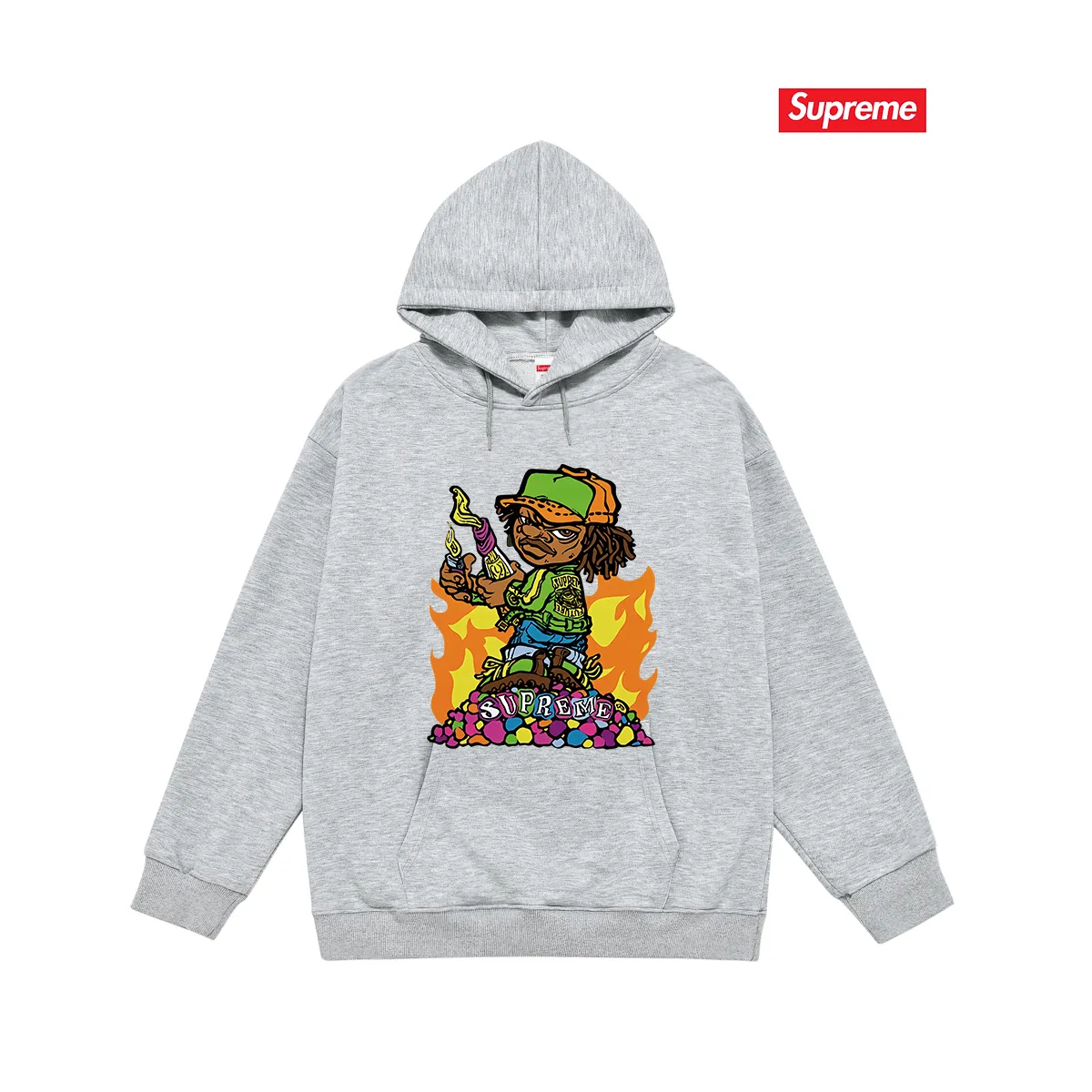Style No. S2112 #terry P160💰 Velvet P170💰 SupremeSS23 spring and summer series Week1 CHILDREN TEE cartoon character printing Balenciaga co-branded supreme printed hooded sweatshirt Made of 400g large terry 430g silver fox velvet (off-shoulder large version) fabric, soft texture and no pilling Imported environmentally friendly printing glue, bright three-dimensional pattern, quality 💥Same style for men and women The upper body is fashionable Color: black white gray Size: S M L XL XXL