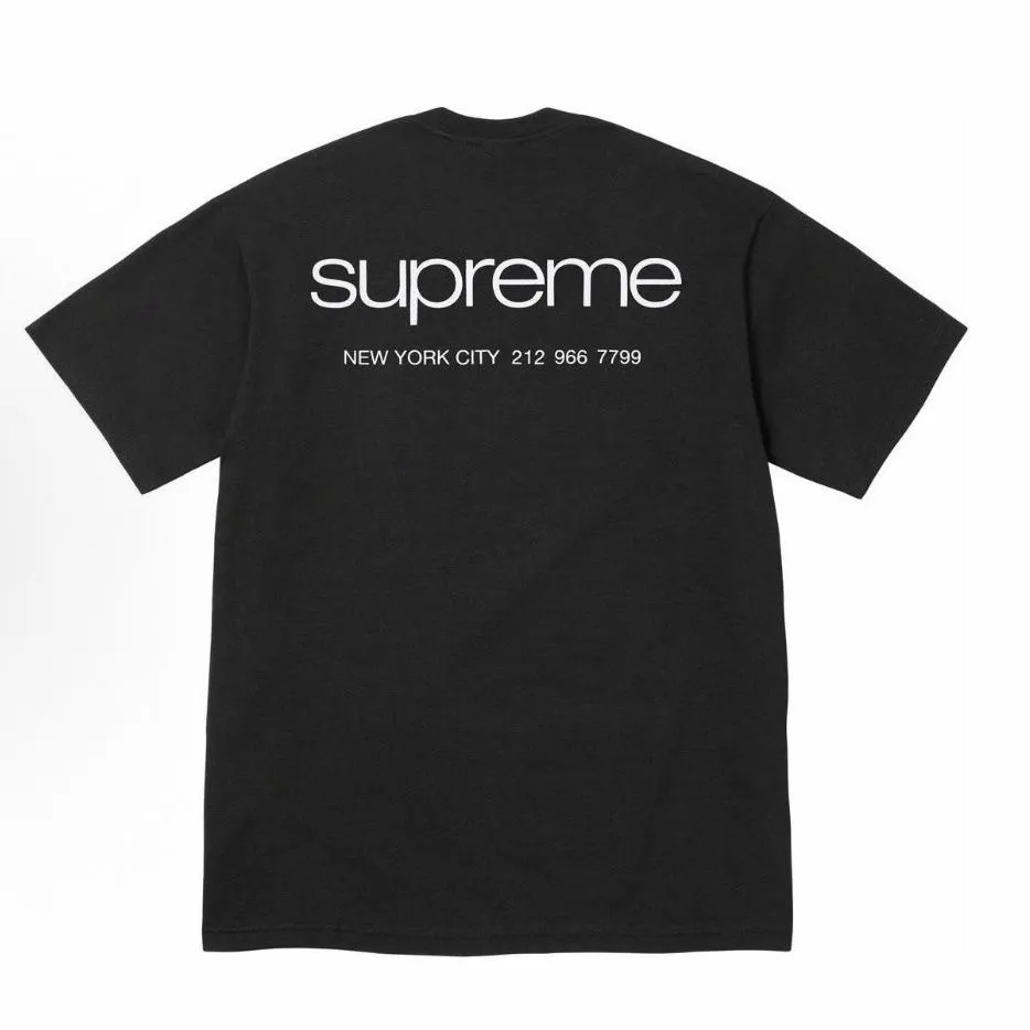 S138 P110💰 Sup 80SS New York Tee store information. Short-sleeved T-shirt, trendy brand, handsome and popular, with English letters. Loose fit. Made of 260g combed cotton double yarn. From fabric to accessories, all three standards are complete and follow ZP. Imported Matsui company's slurry printing will never crack. The whole piece adopts three-needle five-thread process. The neckline-shoulder seam-sleeve seam is double-lined, which looks more three-dimensional and textured.) The same process as the original version, classic version Feel free to compare zp. The whole piece adopts three-needle five-thread craftsmanship. The neckline-shoulder seam-sleeve seam is double-threaded, which looks more three-dimensional and textured.) It has the same craftsmanship as the original original, classic version. Color: Black White Size: S M L XL XXL