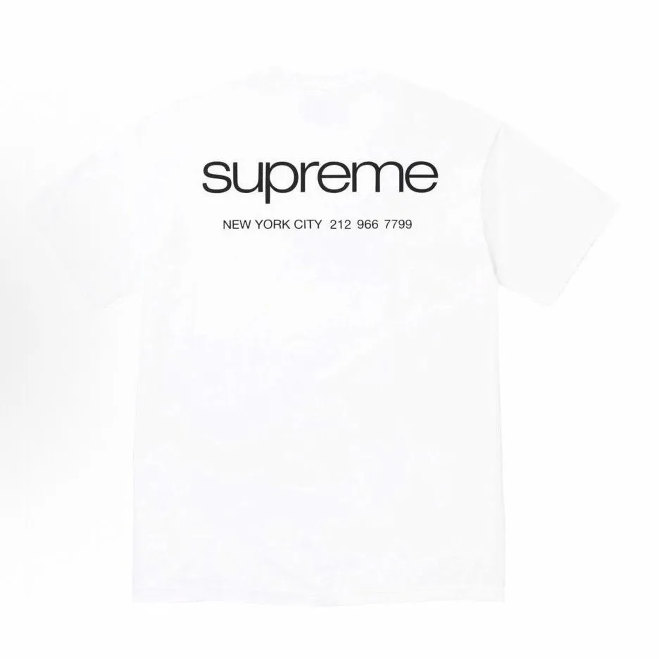 S138 P110💰 Sup 80SS New York Tee store information. Short-sleeved T-shirt, trendy brand, handsome and popular, with English letters. Loose fit. Made of 260g combed cotton double yarn. From fabric to accessories, all three standards are complete and follow ZP. Imported Matsui company's slurry printing will never crack. The whole piece adopts three-needle five-thread process. The neckline-shoulder seam-sleeve seam is double-lined, which looks more three-dimensional and textured.) The same process as the original version, classic version Feel free to compare zp. The whole piece adopts three-needle five-thread craftsmanship. The neckline-shoulder seam-sleeve seam is double-threaded, which looks more three-dimensional and textured.) It has the same craftsmanship as the original original, classic version. Color: Black White Size: S M L XL XXL