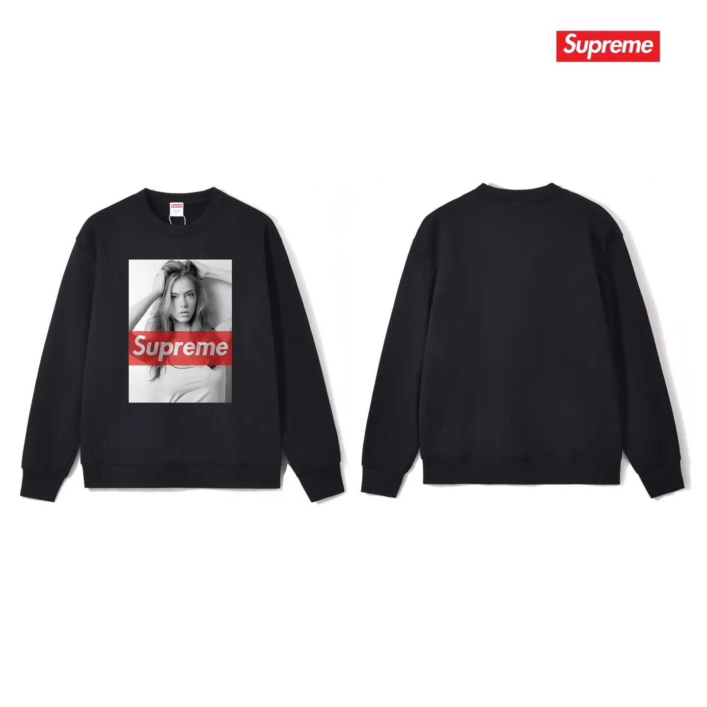 Style No. S1205 #terry p150💰 Plus velvet 160💰 Supreme American fashion brand beauty picture round neck sweatshirt Made of 400 grams of large terry (drop shoulder large version) fabric, soft texture and no pilling Imported environmentally friendly printing glue The pattern is bright and three-dimensional Quality 💥Same style for men and women The upper body is trendy Color: black white gray Size: S M L XL XXL
