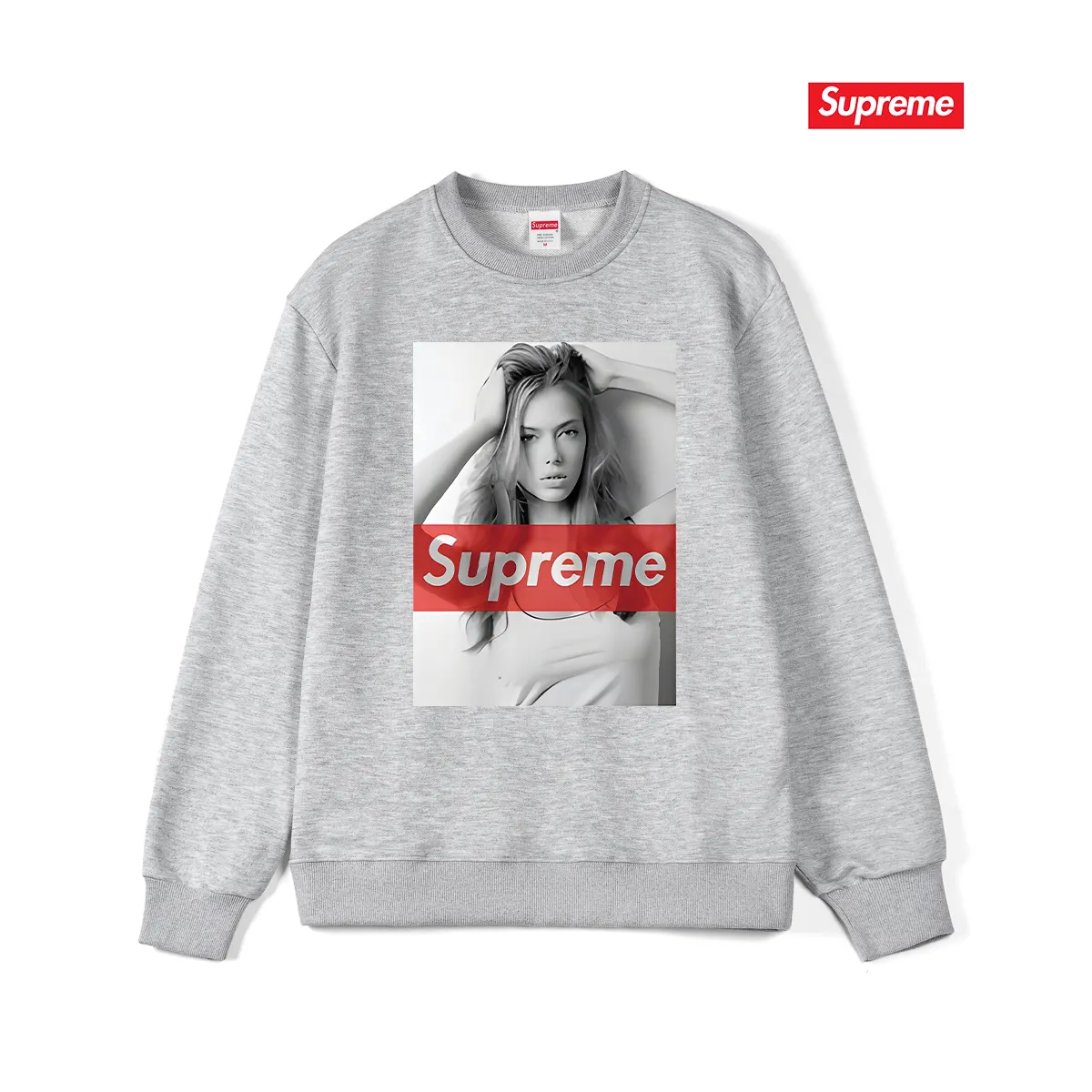 Style No. S1205 #terry p150💰 Plus velvet 160💰 Supreme American fashion brand beauty picture round neck sweatshirt Made of 400 grams of large terry (drop shoulder large version) fabric, soft texture and no pilling Imported environmentally friendly printing glue The pattern is bright and three-dimensional Quality 💥Same style for men and women The upper body is trendy Color: black white gray Size: S M L XL XXL