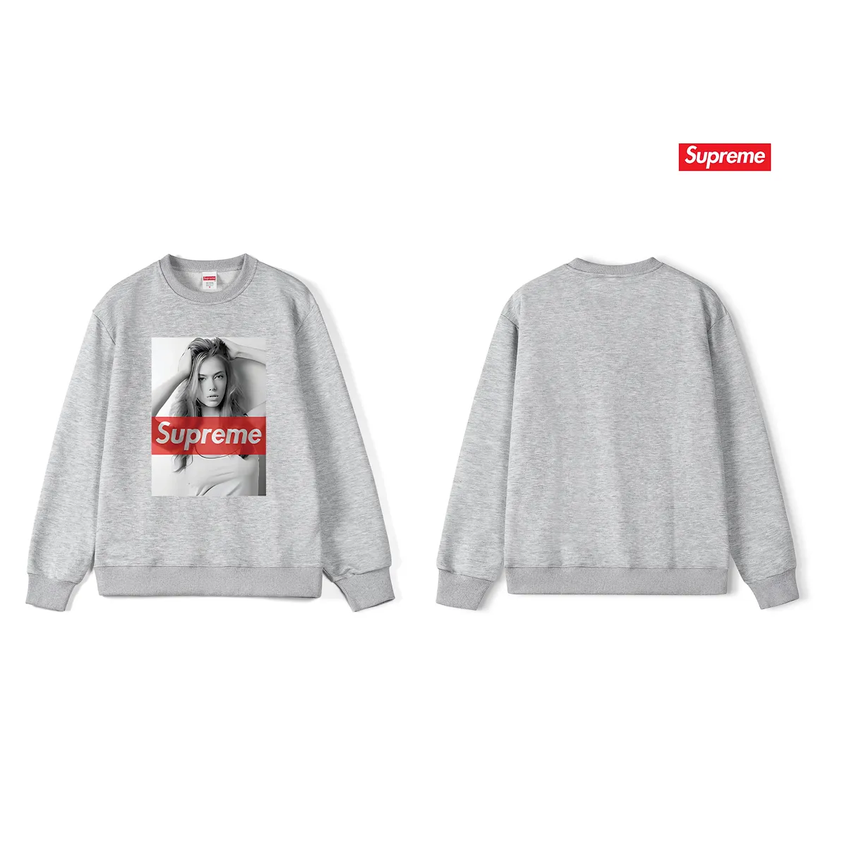 Style No. S1205 #terry p150💰 Plus velvet 160💰 Supreme American fashion brand beauty picture round neck sweatshirt Made of 400 grams of large terry (drop shoulder large version) fabric, soft texture and no pilling Imported environmentally friendly printing glue The pattern is bright and three-dimensional Quality 💥Same style for men and women The upper body is trendy Color: black white gray Size: S M L XL XXL