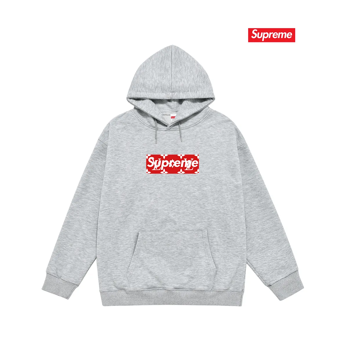 Style No. S2245 #terry P160💰 Velvet P170💰 SUP Super Me Supreme Presbyopia box logo hooded sweatshirt Made of 400g large terry 430g silver fox velvet (drop shoulder large version) fabric The texture is soft and non-pilling Imported environmentally friendly printing glue The pattern is bright and three-dimensional Quality 💥Same style for men and women The upper body is trendy Color: black white gray Size: S M L XL XXL