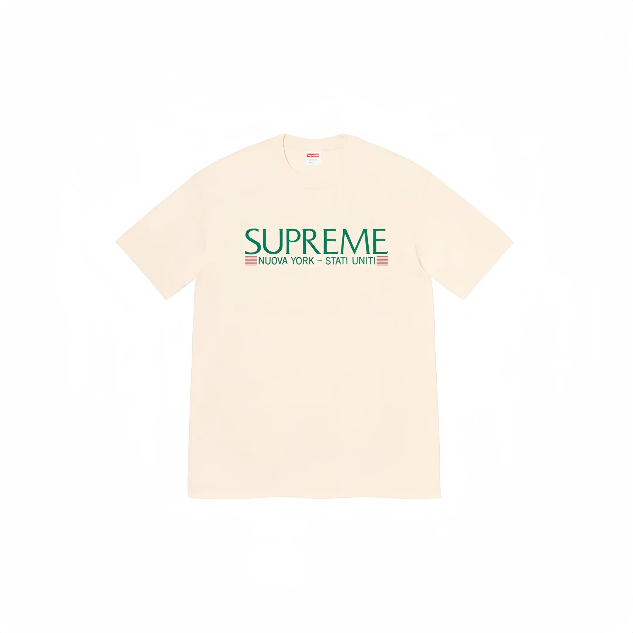 #S07 P110💰 Supreme Week 1 Nuova York Tee letter printed logo round neck short-sleeved T-shirt for men and women is made of 260 grams of combed cotton double yarn. From fabrics to accessories, all three standards are complete and follow ZP. Imported Matsui company's slurry printing will never crack. The whole piece is made of three-needle five-thread technology. The neckline-shoulder seam-sleeve seam is double-lined, which looks more three-dimensional and textured.) It is the same process as the authentic original version, and has a classic version. Feel free to compare zp. The whole piece adopts three-needle five-thread craftsmanship (neckline-shoulder seam-sleeve seam double thread, which looks more three-dimensional and textured). It has the same craftsmanship as the original original, classic version. Color: Apricot Black Tibetan Orange Pink White Size: S M L XL XXL