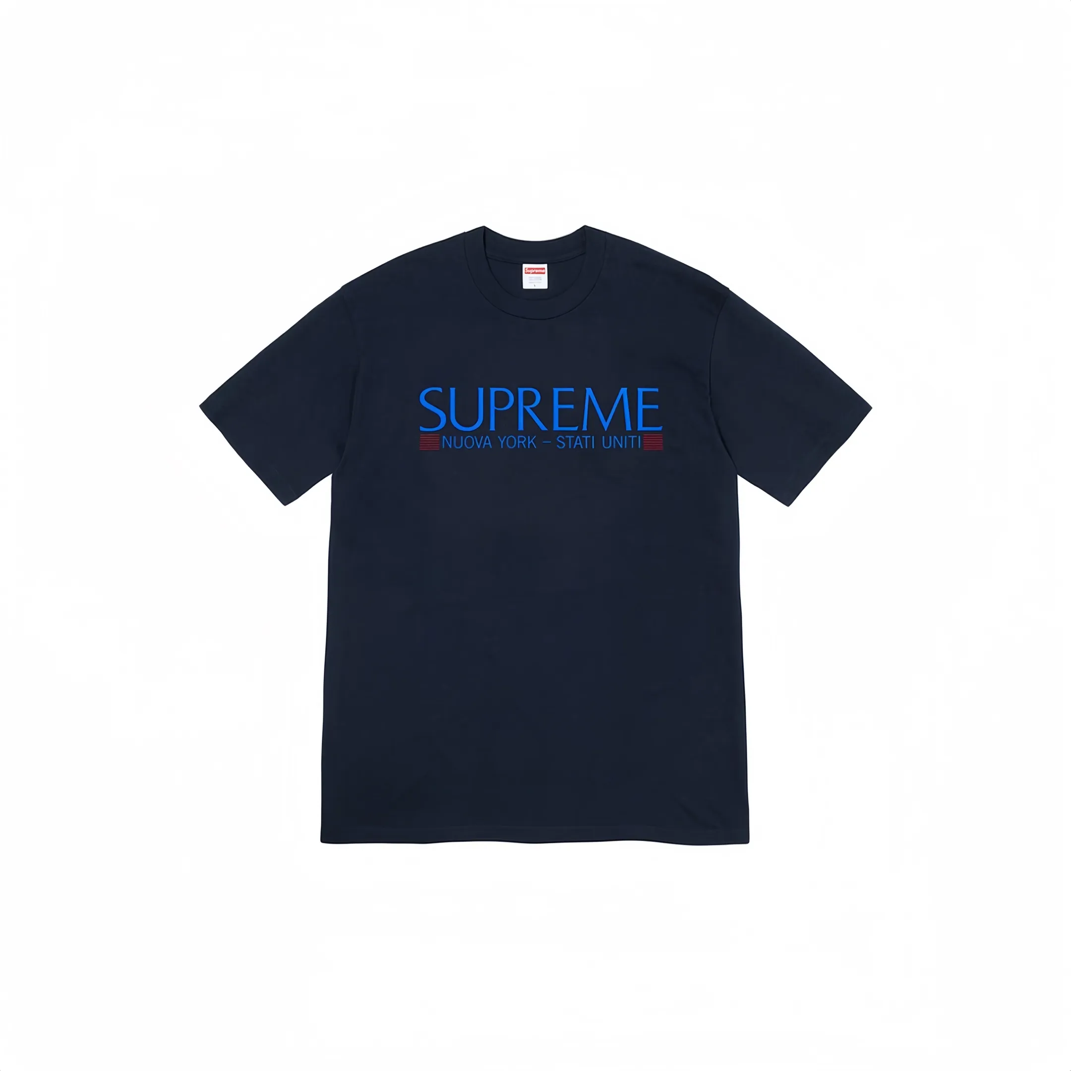 #S07 P110💰 Supreme Week 1 Nuova York Tee letter printed logo round neck short-sleeved T-shirt for men and women is made of 260 grams of combed cotton double yarn. From fabrics to accessories, all three standards are complete and follow ZP. Imported Matsui company's slurry printing will never crack. The whole piece is made of three-needle five-thread technology. The neckline-shoulder seam-sleeve seam is double-lined, which looks more three-dimensional and textured.) It is the same process as the authentic original version, and has a classic version. Feel free to compare zp. The whole piece adopts three-needle five-thread craftsmanship (neckline-shoulder seam-sleeve seam double thread, which looks more three-dimensional and textured). It has the same craftsmanship as the original original, classic version. Color: Apricot Black Tibetan Orange Pink White Size: S M L XL XXL