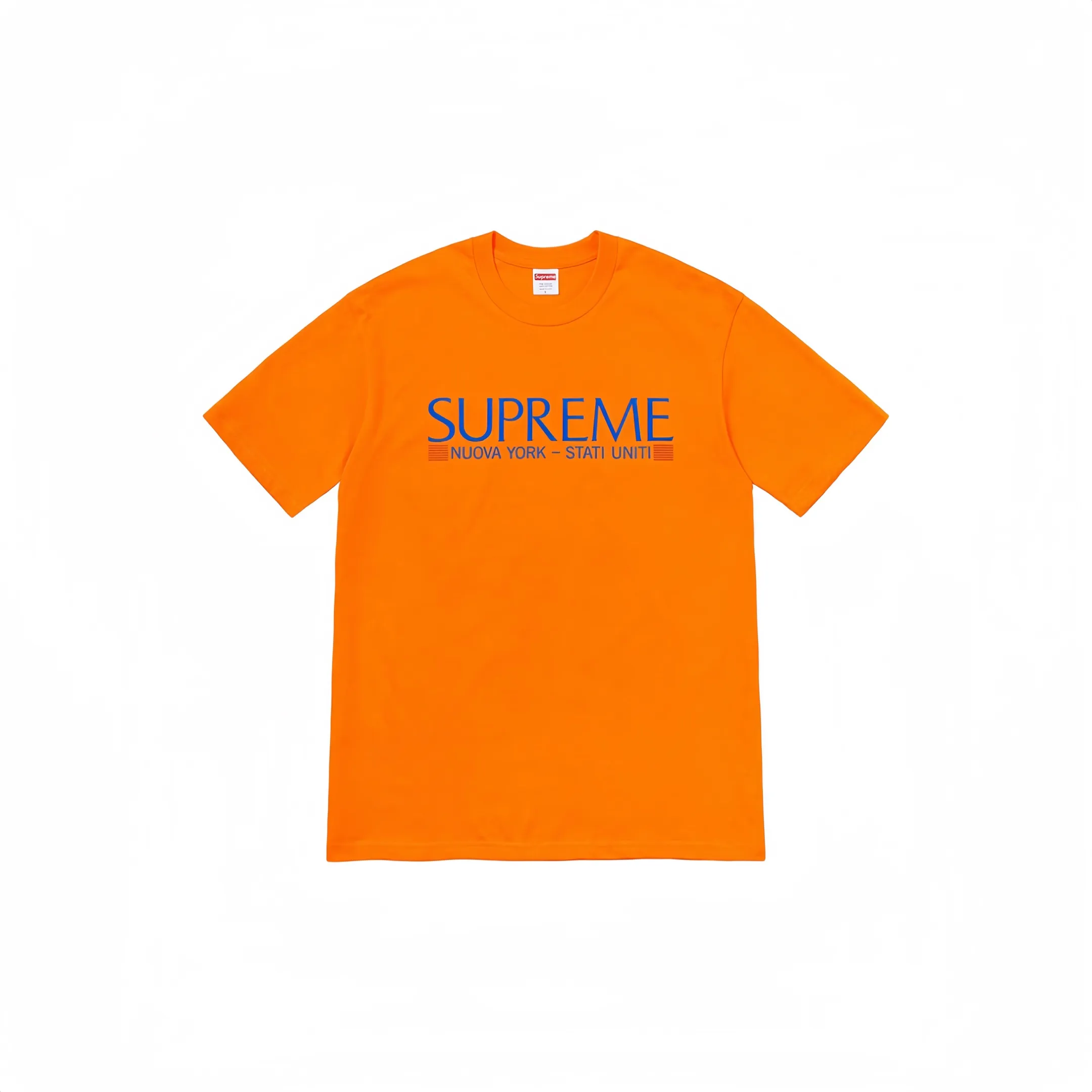 #S07 P110💰 Supreme Week 1 Nuova York Tee letter printed logo round neck short-sleeved T-shirt for men and women is made of 260 grams of combed cotton double yarn. From fabrics to accessories, all three standards are complete and follow ZP. Imported Matsui company's slurry printing will never crack. The whole piece is made of three-needle five-thread technology. The neckline-shoulder seam-sleeve seam is double-lined, which looks more three-dimensional and textured.) It is the same process as the authentic original version, and has a classic version. Feel free to compare zp. The whole piece adopts three-needle five-thread craftsmanship (neckline-shoulder seam-sleeve seam double thread, which looks more three-dimensional and textured). It has the same craftsmanship as the original original, classic version. Color: Apricot Black Tibetan Orange Pink White Size: S M L XL XXL