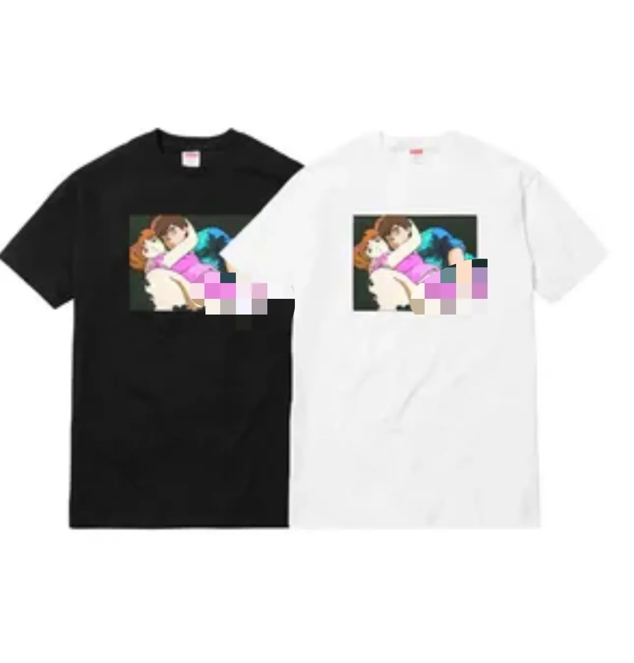 #S115 P110💰 Supreme 15FW Overfiend Touch Tee, co-branded by Toshio Maeda, printed T-shirt, short sleeves, loose fit, made of 260g combed cotton double yarn, all three standards from fabrics to accessories, complete with ZP, imported Matsui company's slurry printing will never crack, the whole piece adopts three-needle five-thread technology (collar-shoulder seam-sleeve seam double line, looks more three-dimensional and textured) consistent with the original version, classic version Feel free to compare zp. The whole piece adopts three-needle and five-thread craftsmanship. The neckline-shoulder seam-sleeve seam is double-threaded, which looks more three-dimensional and textured.) It has the same craftsmanship as the authentic original version. Classic version. Black and white. Size: S M L XL XXL