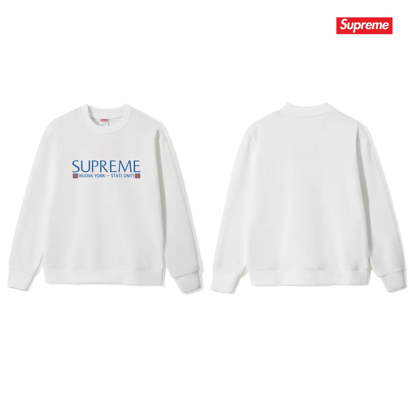 Style No. S1007 #terry p150💰 Velvet 160💰 Supreme Week 1 Nuova York Tee letter printed round neck sweatshirt Made of 400g large terry (drop shoulder large version) fabric, soft texture and no pilling Imported environmentally friendly printing glue The pattern is bright and three-dimensional Quality 💥Same style for men and women The upper body is fashionable Color: black white gray Size: S M L XL XXL