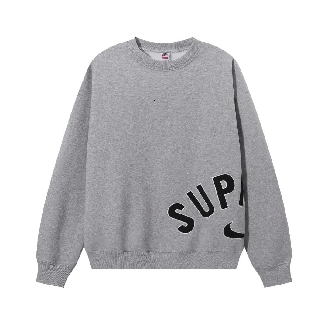 P180 sup joint nike embroidery velvet sweatshirt black gray SMLXL hooded (round neck) sweatshirt size chart size S M L XL bust 60 62 64 66 length 70 72 74 76 shoulder width 58 60 62 64