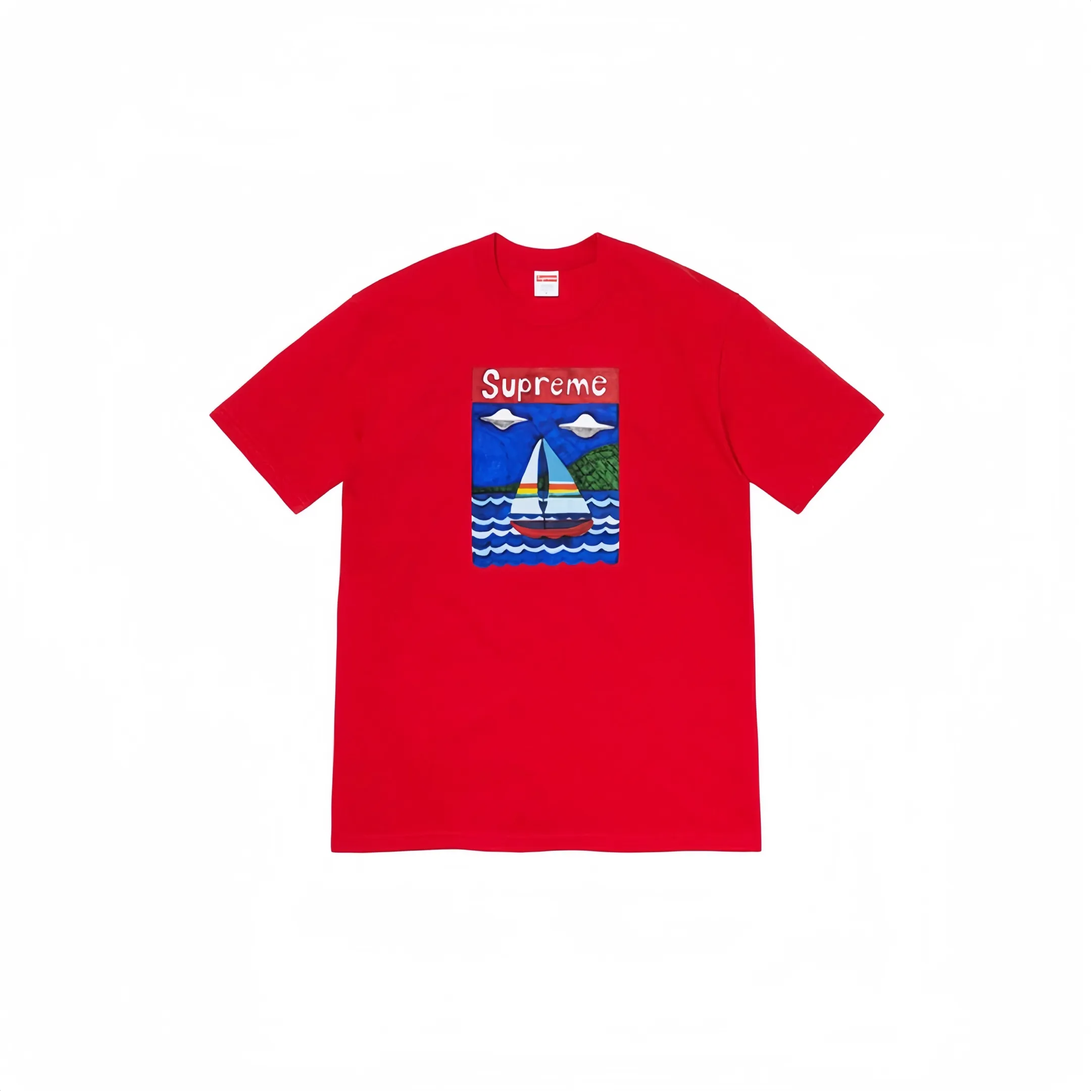 #S33 P110💰 Supreme SS20 Week 8 Sailboat Tee sailboat pattern letter round neck short-sleeved T-shirt is made of 260 grams of combed cotton double yarn. From fabrics to accessories, all three standards are complete and follow ZP. Imported Matsui company's slurry printing will never crack. The whole piece is made of three-needle five-thread technology. The neckline-shoulder seam-sleeve seam is double-lined, which looks more three-dimensional and textured.) The same process as the original version, classic version Feel free to compare zp. The whole piece adopts three-needle five-thread craftsmanship (neckline-shoulder seam-sleeve seam double thread, which looks more three-dimensional and textured). It has the same craftsmanship as the original original, classic version. Color: black, white, red, pink, navy blue, green, orange. Size: S M L XL XXL