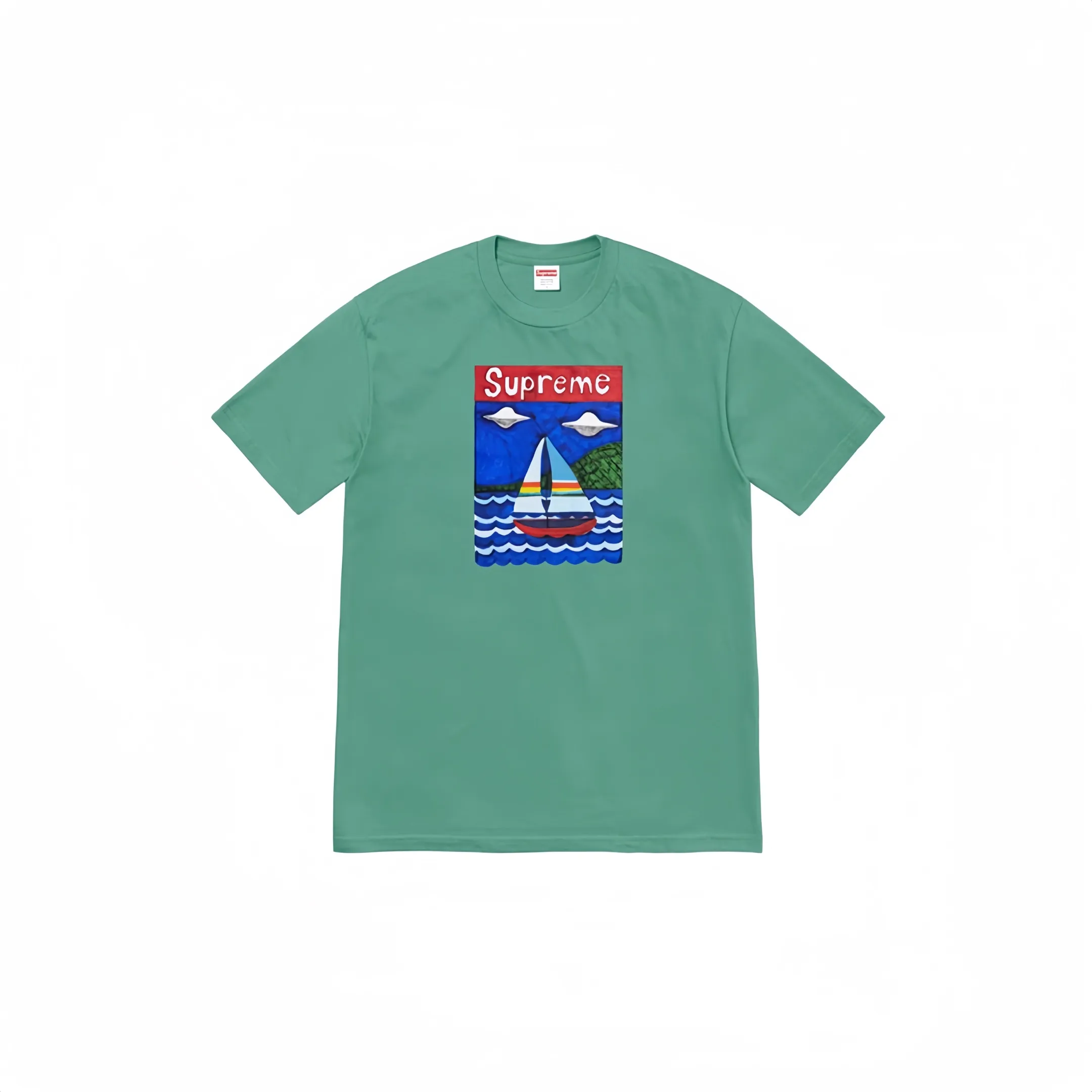 #S33 P110💰 Supreme SS20 Week 8 Sailboat Tee sailboat pattern letter round neck short-sleeved T-shirt is made of 260 grams of combed cotton double yarn. From fabrics to accessories, all three standards are complete and follow ZP. Imported Matsui company's slurry printing will never crack. The whole piece is made of three-needle five-thread technology. The neckline-shoulder seam-sleeve seam is double-lined, which looks more three-dimensional and textured.) The same process as the original version, classic version Feel free to compare zp. The whole piece adopts three-needle five-thread craftsmanship (neckline-shoulder seam-sleeve seam double thread, which looks more three-dimensional and textured). It has the same craftsmanship as the original original, classic version. Color: black, white, red, pink, navy blue, green, orange. Size: S M L XL XXL