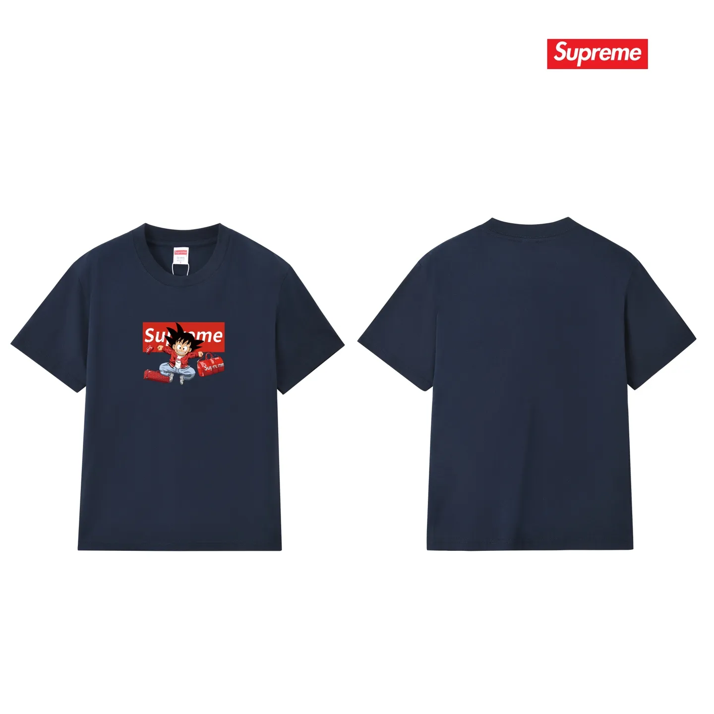 S238 P110💰 Supreme's new Dragon Ball co-branded ins trendy brand loose short-sleeve, loose version. Made of 260 grams of combed cotton double yarn. From fabric to accessories, all three standards are complete and follow ZP. The slurry printing imported from Matsui Company will never crack. The whole piece adopts three-needle and five-thread technology. The neckline-shoulder seam-sleeve seam is double-lined, which looks more three-dimensional and textured. The same process as the original version, classic version Feel free to compare zp. The whole piece adopts three-needle five-thread craftsmanship (neckline-shoulder seam-sleeve seam double thread, which looks more three-dimensional and textured). It has the same craftsmanship as the original original, classic version. Color: black, white, light gray, pink, navy. Size: S M L XL XXL