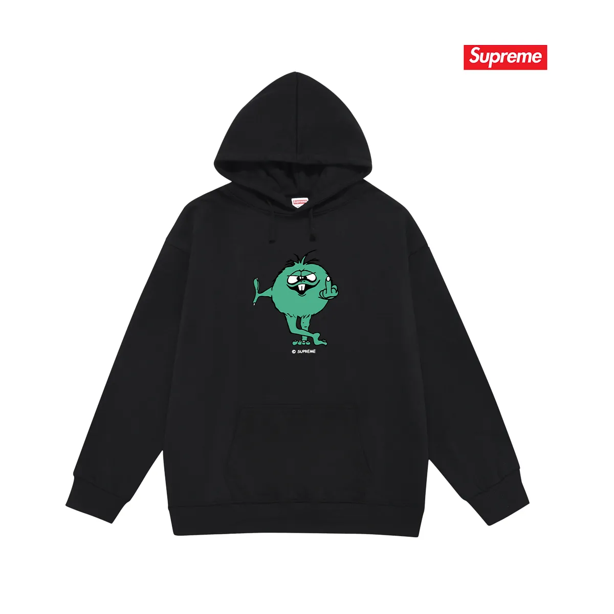 Style No. S2210 #terry P160💰 Plus velvet P170💰 SS24 trendy brand SUP funny boy hooded sweatshirt Made of 400g large terry 430g silver fox velvet (drop shoulder large version) fabric, soft texture and no pilling Imported environmentally friendly printing glue The pattern is bright and three-dimensional Quality 💥Same style for men and women The upper body is trendy Color: black white gray Size: S M L XL XXL