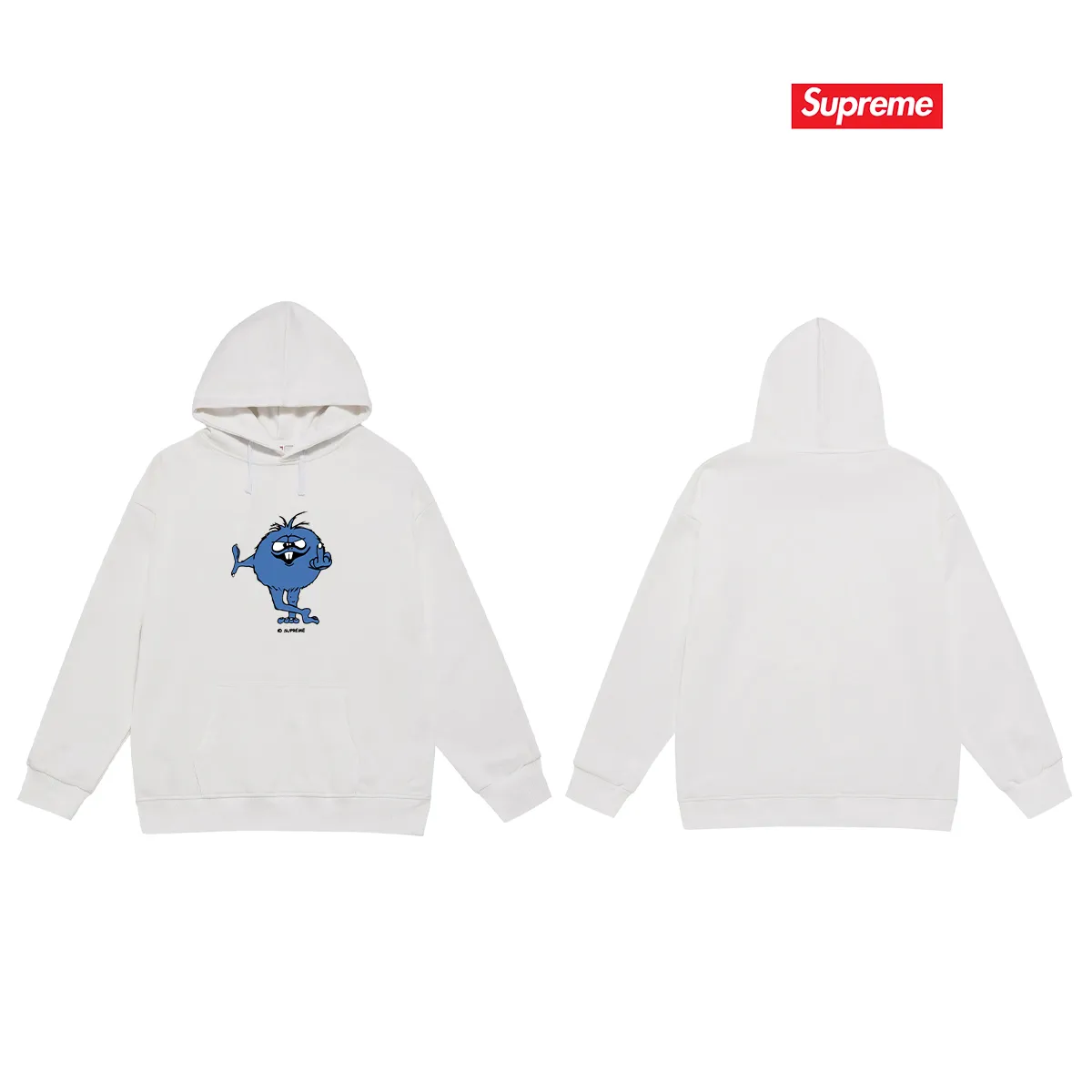 Style No. S2210 #terry P160💰 Plus velvet P170💰 SS24 trendy brand SUP funny boy hooded sweatshirt Made of 400g large terry 430g silver fox velvet (drop shoulder large version) fabric, soft texture and no pilling Imported environmentally friendly printing glue The pattern is bright and three-dimensional Quality 💥Same style for men and women The upper body is trendy Color: black white gray Size: S M L XL XXL