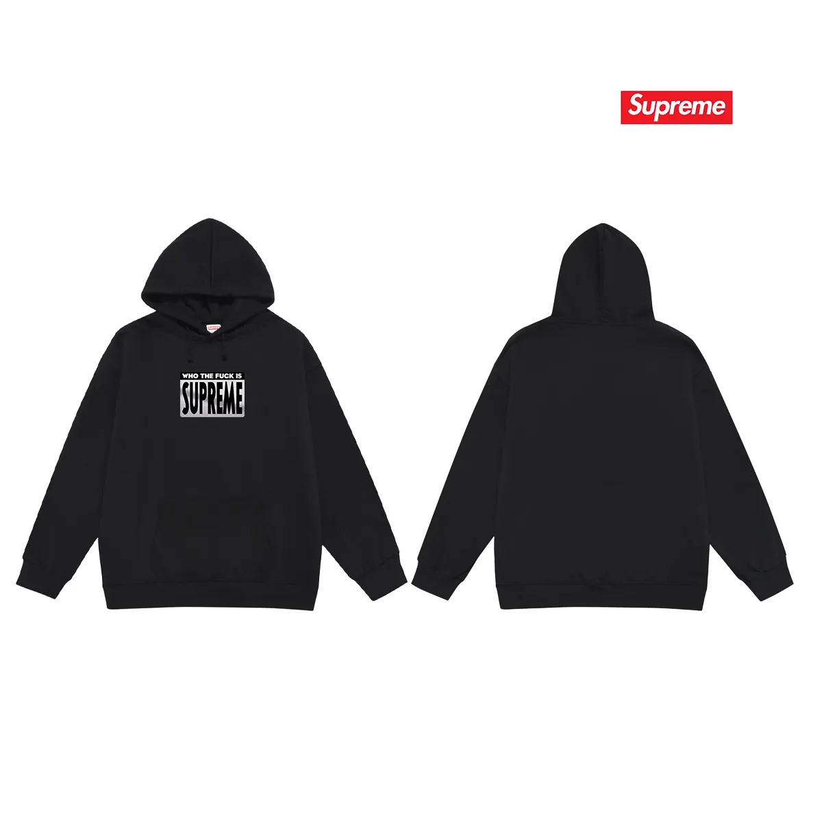 Style No. S2150 #terry P160💰 Velvet P170💰 Supreme 19SS Who The Fuck Tee Big BOX LOGO hooded sweatshirt Made of 400g large terry 430g silver fox velvet (drop shoulder large version) fabric, soft texture and no pilling Imported environmentally friendly printing glue The pattern is bright and three-dimensional Quality 💥Same style for men and women The upper body is trendy Color: black white Gray Size: S M L XL XXL