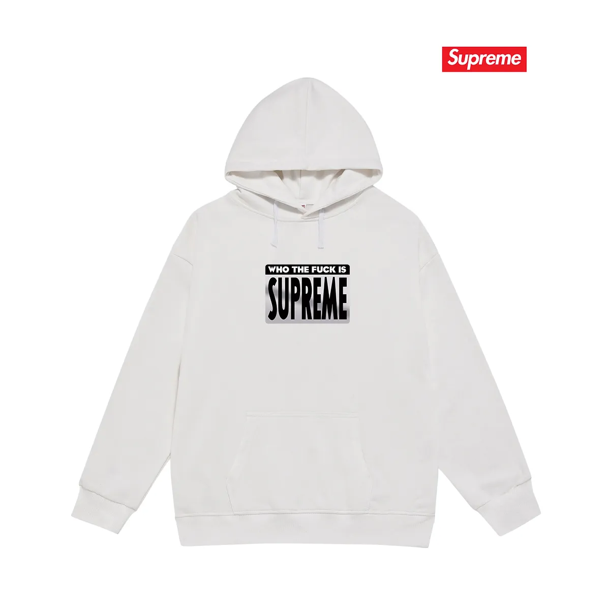 Style No. S2150 #terry P160💰 Velvet P170💰 Supreme 19SS Who The Fuck Tee Big BOX LOGO hooded sweatshirt Made of 400g large terry 430g silver fox velvet (drop shoulder large version) fabric, soft texture and no pilling Imported environmentally friendly printing glue The pattern is bright and three-dimensional Quality 💥Same style for men and women The upper body is trendy Color: black white Gray Size: S M L XL XXL