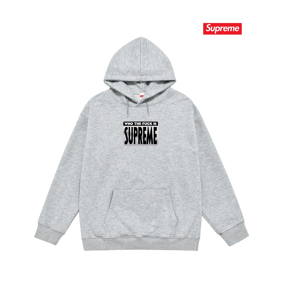Style No. S2150 #terry P160💰 Velvet P170💰 Supreme 19SS Who The Fuck Tee Big BOX LOGO hooded sweatshirt Made of 400g large terry 430g silver fox velvet (drop shoulder large version) fabric, soft texture and no pilling Imported environmentally friendly printing glue The pattern is bright and three-dimensional Quality 💥Same style for men and women The upper body is trendy Color: black white Gray Size: S M L XL XXL