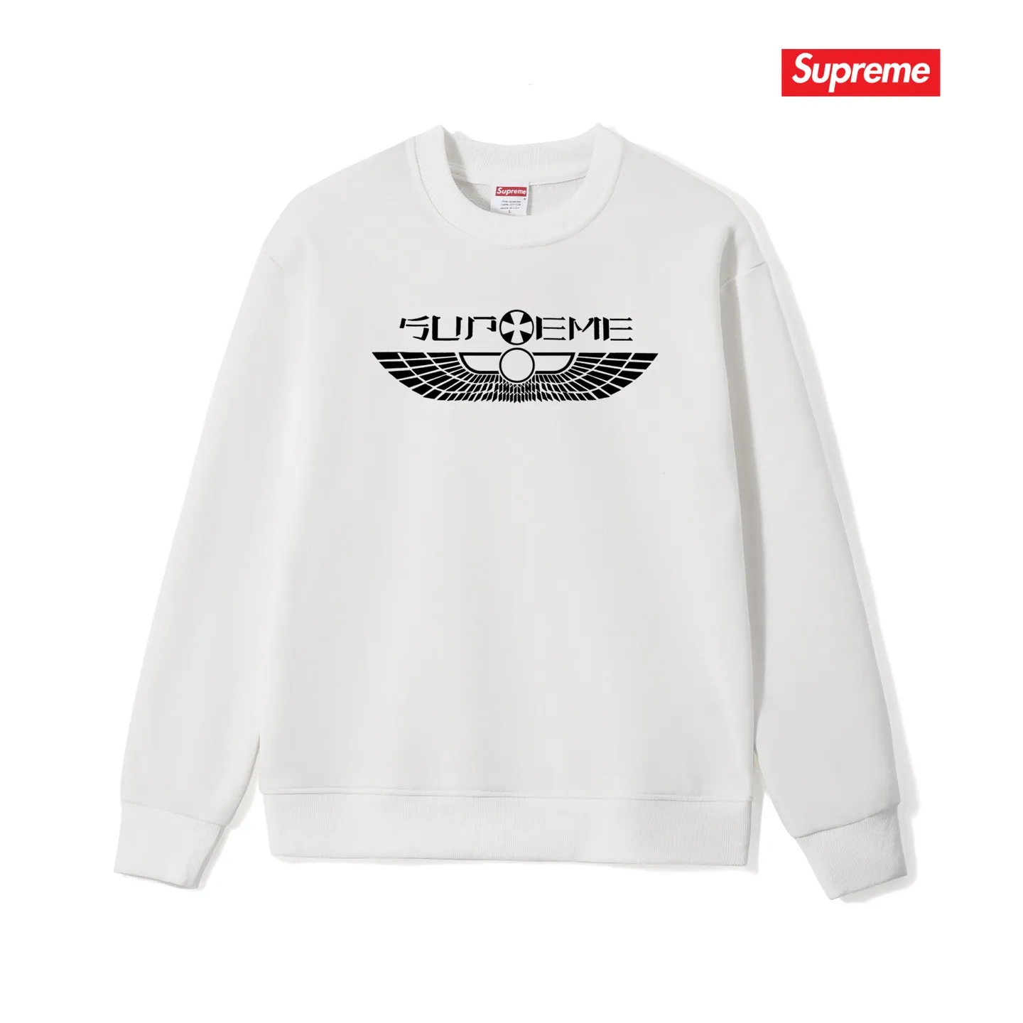 Style No. S1204 #terryp150💰 Plush 160💰 Sup style SS25 series wing logo round neck sweatshirt. Made of 400g large terry (drop shoulder large version) fabric. The texture is soft and non-pilling. Imported environmentally friendly printing glue. The pattern is bright and three-dimensional. Quality💥Same style for men and women. The upper body is trendy. Color: black white gray Size: S M L XL XXL