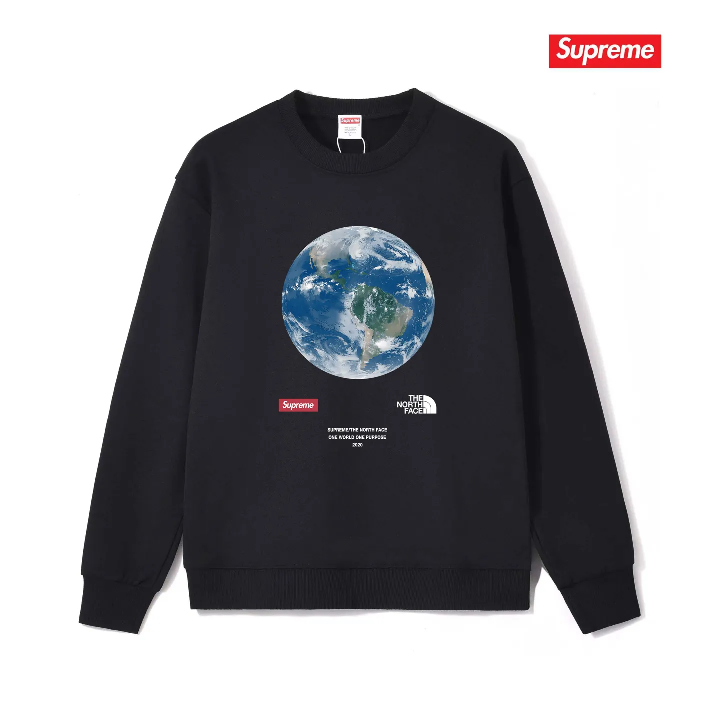 Style No. S1156 #terry p150💰 plus fleece 160💰 20SS One World Tee One Earth Charity Round Neck Sweater Made of 400g large terry (drop shoulder large version) fabric, soft and non-pilling, imported environmentally friendly printing glue, bright and three-dimensional pattern, quality 💥same style, trendy upper body, color: black, white, gray, size: S M L XL XXL