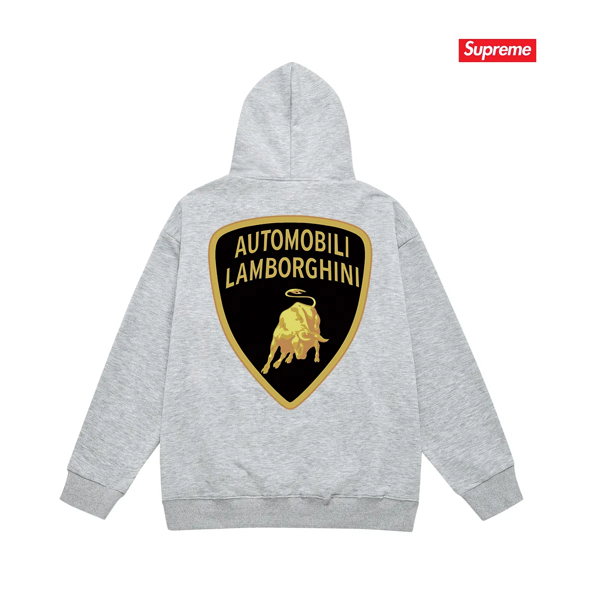 Model No. S2120 #terry P160💰 Velvet P170💰 Supreme Lamborghini co-branded hooded sweatshirt Made of 400g large terry 430g silver fox velvet (drop shoulder large version) fabric, soft texture and no pilling Imported environmentally friendly printing glue The pattern is bright and three-dimensional Quality 💥Same style for men and women The upper body is trendy Color: black white gray Size: S M L XL XXL