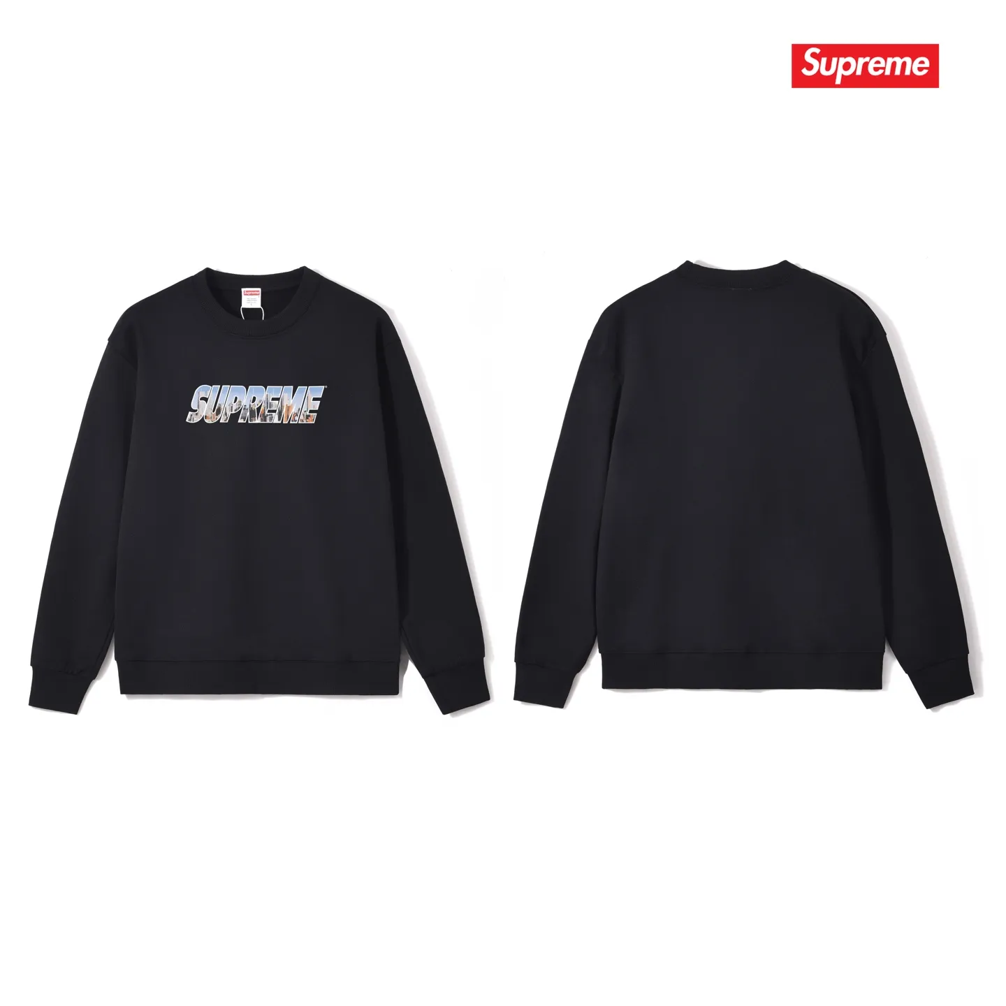 Style No. S1065 #terry p150💰 Velvet 160💰 Supreme FW23 Autumn and Winter Series WEEK1 GOTHAM TEE Gotham City letter Logo round neck sweatshirt Made of 400 grams of large terry (drop shoulder large version) fabric, soft texture and no pilling Imported environmentally friendly printing glue The pattern is bright and three-dimensional Quality 💥 Same style for men and women The upper body is trendy Color: black white gray Size: S M L XL XXL