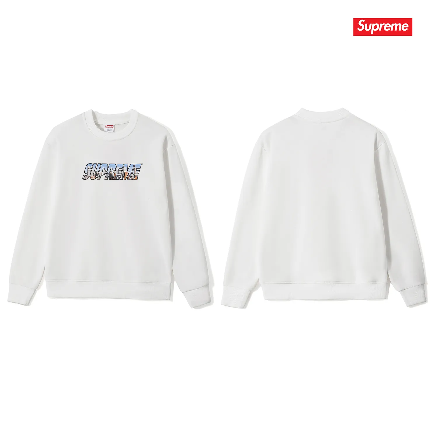 Style No. S1065 #terry p150💰 Velvet 160💰 Supreme FW23 Autumn and Winter Series WEEK1 GOTHAM TEE Gotham City letter Logo round neck sweatshirt Made of 400 grams of large terry (drop shoulder large version) fabric, soft texture and no pilling Imported environmentally friendly printing glue The pattern is bright and three-dimensional Quality 💥 Same style for men and women The upper body is trendy Color: black white gray Size: S M L XL XXL