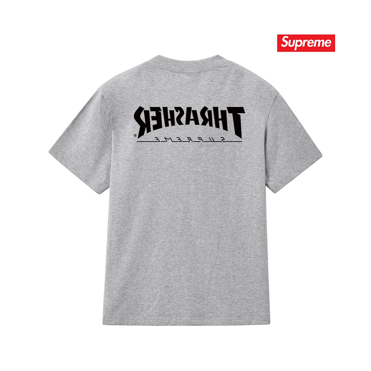 S262 P110💰 Supreme THRASHER co-branded comfortable T-shirt with character pattern printing, same style for men and women, loose fit, made of 260g combed cotton double yarn, all three standards from fabrics to accessories, ZP, imported Matsui company slurry printing will not crack, the whole piece adopts three-needle five-thread process. The neckline-shoulder seam-sleeve seam is double-lined, looks more three-dimensional and textured) and the original version has the same craftsmanship, classic version Feel free to compare zp. The whole piece adopts three-needle five-thread craftsmanship (neckline-shoulder seam-sleeve seam double thread, which looks more three-dimensional and textured). It has the same craftsmanship as the original original, classic version. Color: black, white, light gray, pink, navy. Size: S M L XL XXL