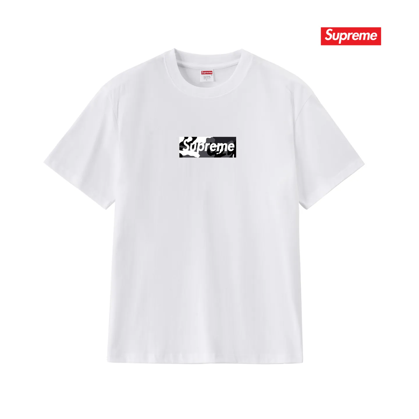 S217 P110💰 Sup 80SS Miami Box Logo Tee Miami opening limited men's and women's short-sleeved T-shirt. Loose fit. Made of 260g combed cotton double yarn. All three standards from fabrics to accessories are in compliance with ZP. Imported Matsui company's slurry printing will never crack. The whole piece adopts three-needle five-thread technology. The neckline-shoulder seam-sleeve seam is double-lined, which looks more three-dimensional and textured.) The same process as the original version, classic version Feel free to compare zp. The whole piece adopts three-needle five-thread craftsmanship. The neckline-shoulder seam-sleeve seam is double-threaded, which looks more three-dimensional and textured.) It has the same craftsmanship as the original original, classic version. Color: White Size: S M L XL XXL