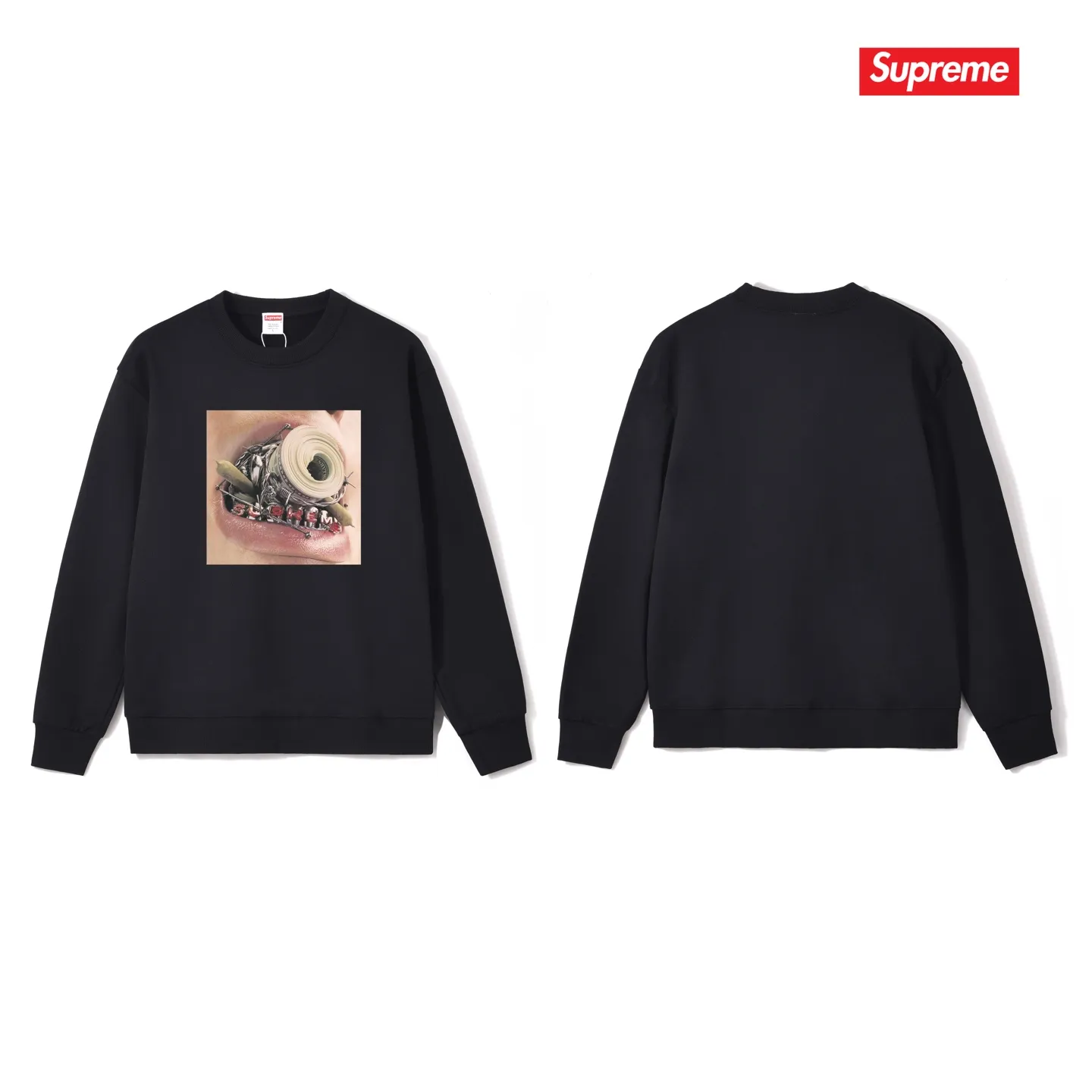 Style No. S1028 #terry p150💰 Velvet 160💰 Supreme FW22 Week 1 Braces Tee pattern printed round neck sweatshirt Made of 400g large terry (drop shoulder large version) fabric, soft texture and no pilling Imported environmentally friendly printing glue The pattern is bright and three-dimensional Quality💥Same style for men and women The upper body is trendy Color: black white gray Size: S M L XL XXL