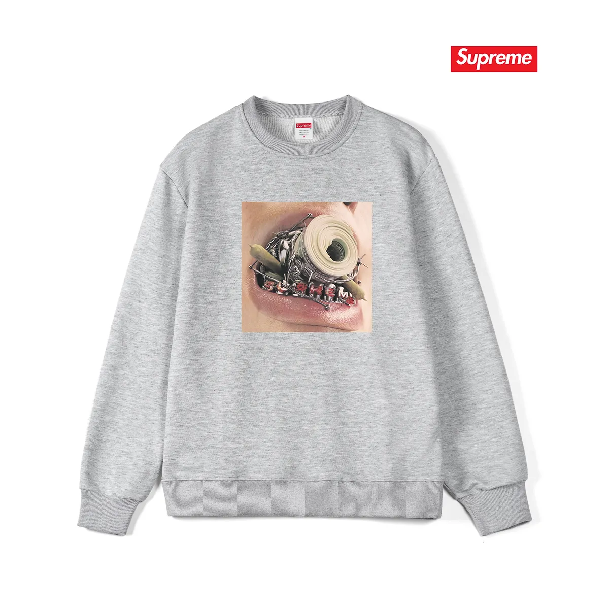 Style No. S1028 #terry p150💰 Velvet 160💰 Supreme FW22 Week 1 Braces Tee pattern printed round neck sweatshirt Made of 400g large terry (drop shoulder large version) fabric, soft texture and no pilling Imported environmentally friendly printing glue The pattern is bright and three-dimensional Quality💥Same style for men and women The upper body is trendy Color: black white gray Size: S M L XL XXL