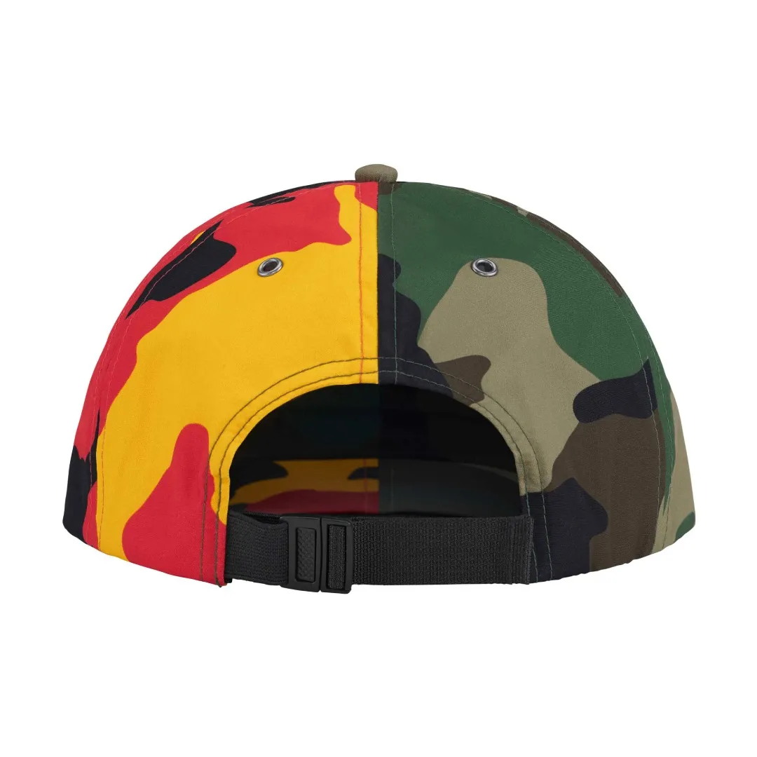 S386💰p150 Supreme 24SS TNF SPLIT 6-PANEL color-blocked embroidered logo peaked cap Color: black, purple and white, camouflage