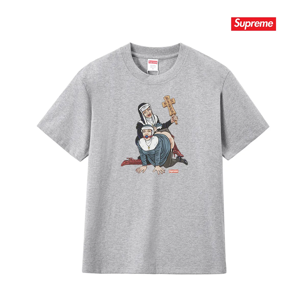 S196 P110💰 Sup American trendy printed short-sleeved loose ins casual versatile men's and women's new summer tops and trendy brand T-shirts. Loose fit. Made of 260g combed cotton double yarn. All three standards are complete from fabrics to accessories. ZP. Imported Matsui company's slurry printing will never crack. The whole piece adopts three-needle five-thread technology. The neckline-shoulder seam-sleeve seam is double-lined, which looks more three-dimensional and textured. The same process as the original version, classic version. Feel free to compare zp. The whole piece adopts three-needle five-thread craftsmanship (neckline-shoulder seam-sleeve seam double thread, which looks more three-dimensional and textured). It has the same craftsmanship as the original original, classic version. Color: black, white, light gray, pink, navy. Size: S M L XL XXL