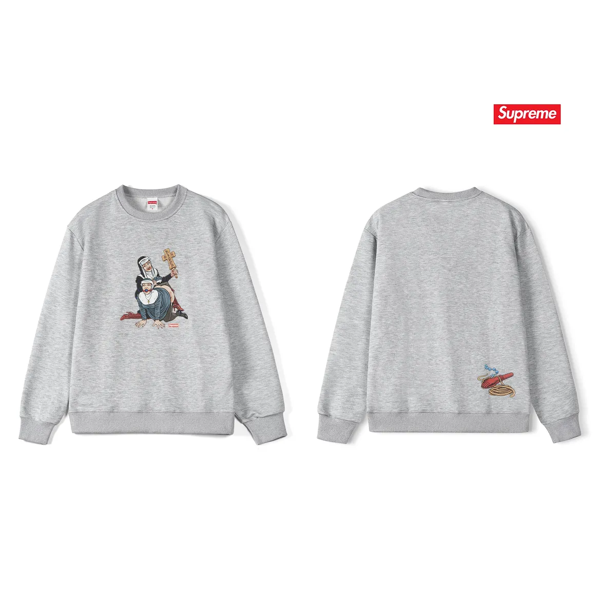 Style No. S1196 #terry p150💰 Plus velvet 160💰 Sup American trendy brand round neck sweatshirt Made of 400g large terry (drop shoulder large version) fabric, soft texture and no pilling Imported environmentally friendly printing glue The pattern is bright and three-dimensional Quality💥Same style for men and women The upper body is trendy Color: black white gray Size: S M L XL XXL