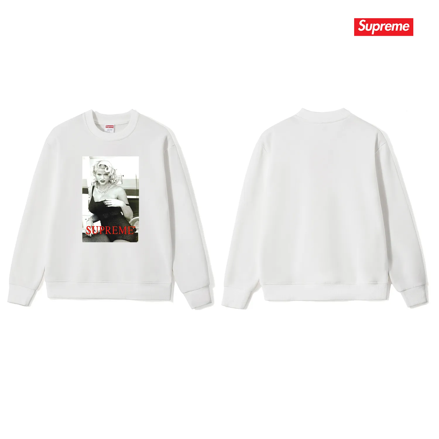 Style No. S1048 #terry p150💰 Velvet 160💰 Supreme Nike co-branded series Week 8 Anna Nicole Smith Tee Anna Nicole Smith pattern printed round neck sweatshirt Made of 400 grams of large terry (drop shoulder large version) fabric, soft texture and no pilling Imported environmentally friendly printing glue The pattern is bright and three-dimensional Quality 💥 Same style for men and women The upper body is trendy Color: black white gray Size: S M L XL XXL