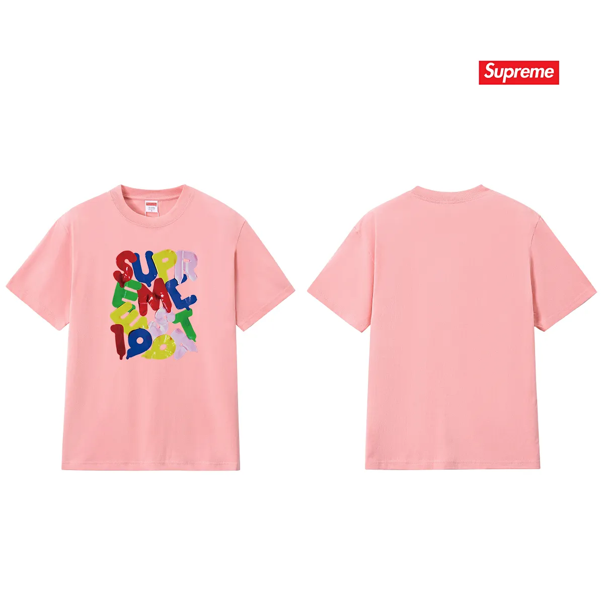 S200 P110💰 Sup high version Week 1 Balloons Tee Balloon style Logo round neck short-sleeved T-shirt Loose fit Made of 260g combed cotton double yarn All three standards are complete from fabrics to accessories ZP Imported Matsui company's slurry printing will never crack The whole piece adopts three-needle five-thread technology The neckline-shoulder seam-sleeve seam is double-lined, looking more three-dimensional and textured) The same process as the authentic original, classic version Feel free to compare zp. The whole piece adopts three-needle five-thread craftsmanship (neckline-shoulder seam-sleeve seam double thread, which looks more three-dimensional and textured). It has the same craftsmanship as the original original, classic version. Color: black, white, light gray, pink, navy. Size: S M L XL XXL